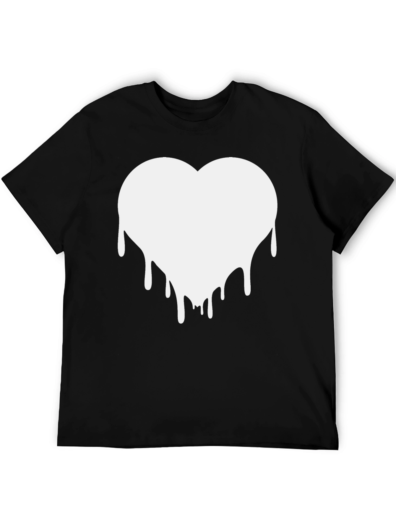 Dripping Heart Graphic Tee - Black