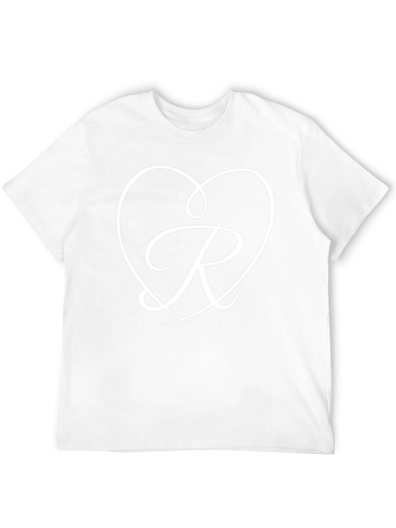 Heart R Initial Black T-Shirt