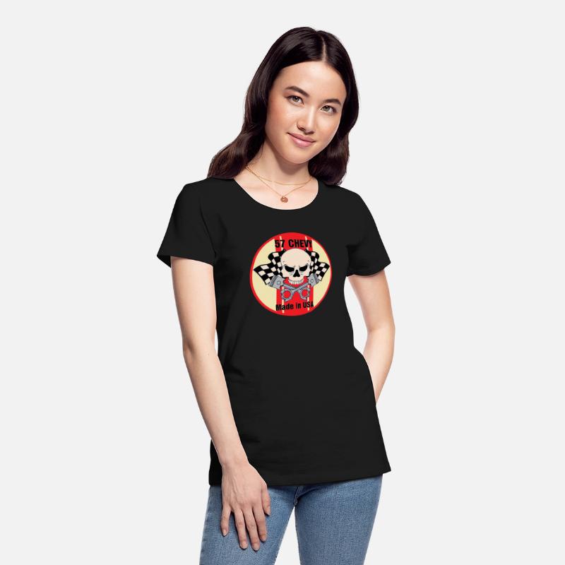 57 Chevy Made in USA skull & pistons