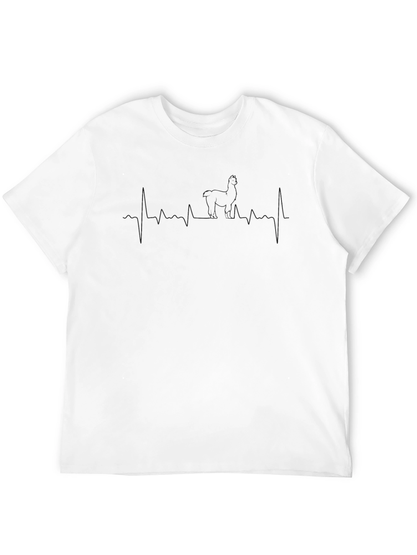 Alpaca Heartbeat T-Shirt - Mens Black Graphic Tee