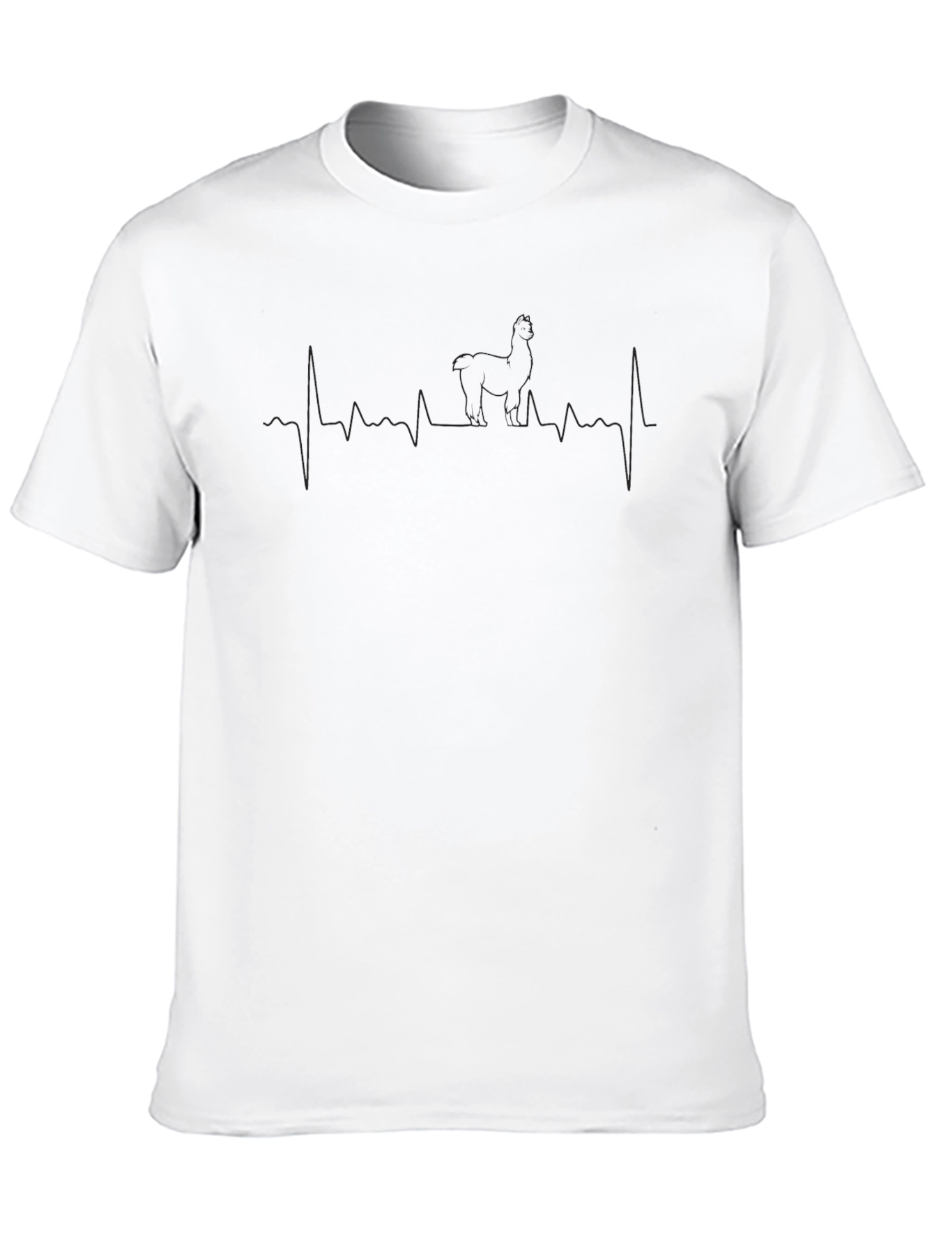 Alpaca Heartbeat T-Shirt - Mens Black Graphic Tee