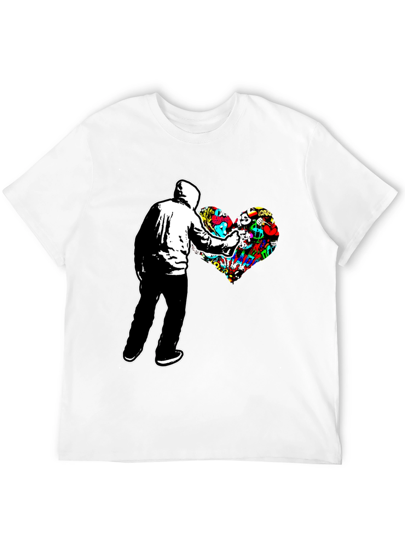 Graffiti Heart Black Tee