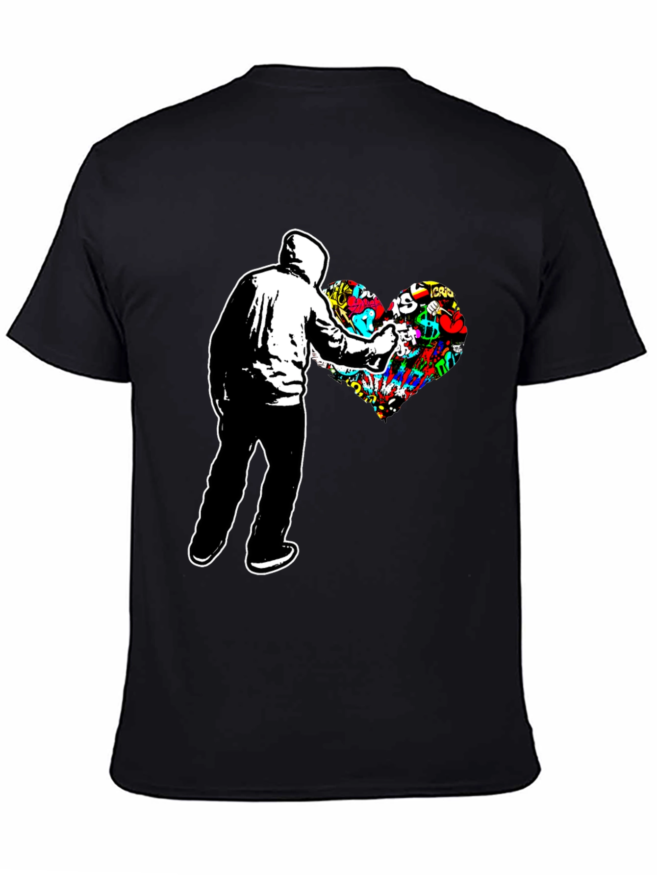 Graffiti Heart Black Tee