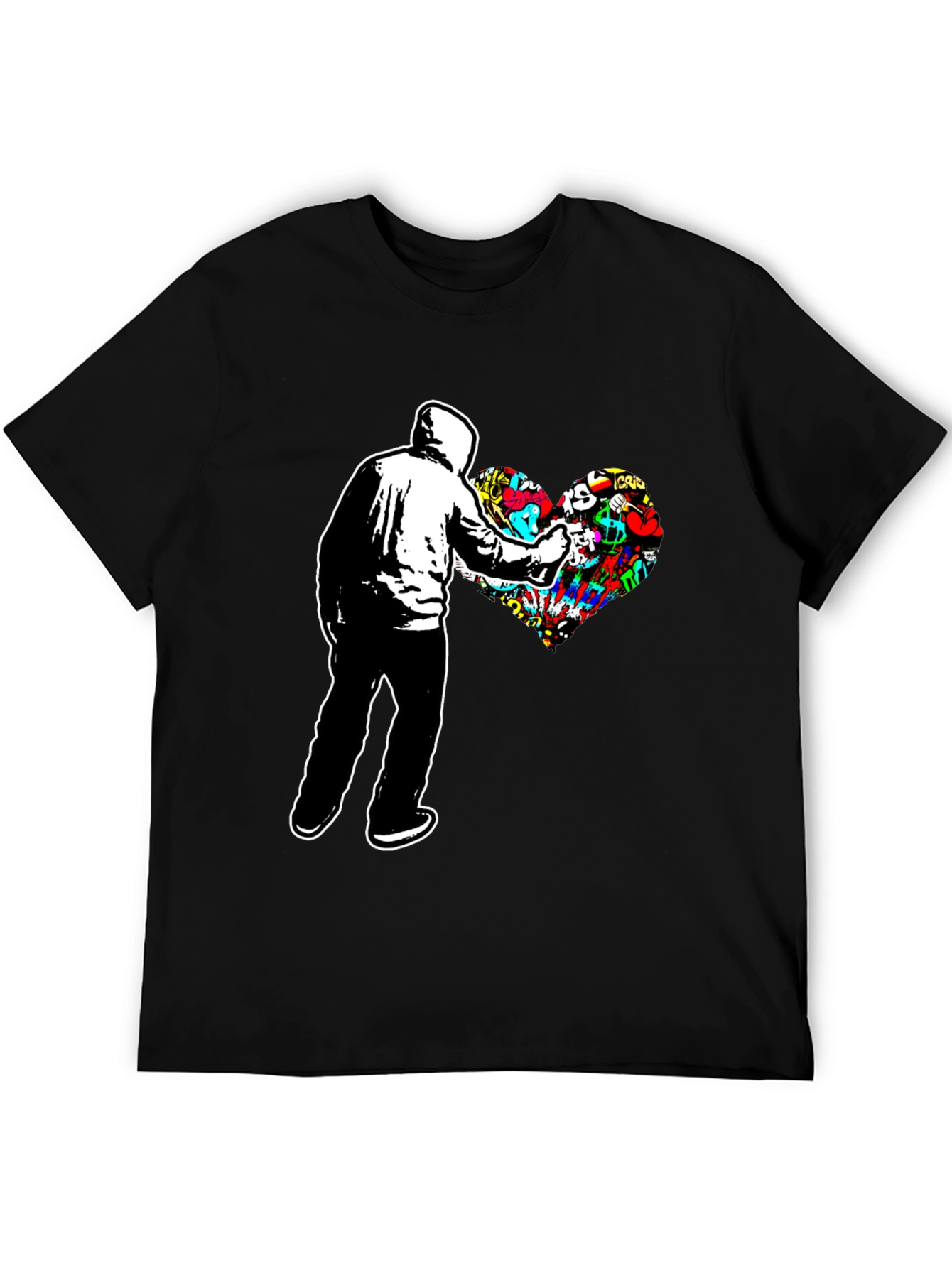Graffiti Heart Black Tee