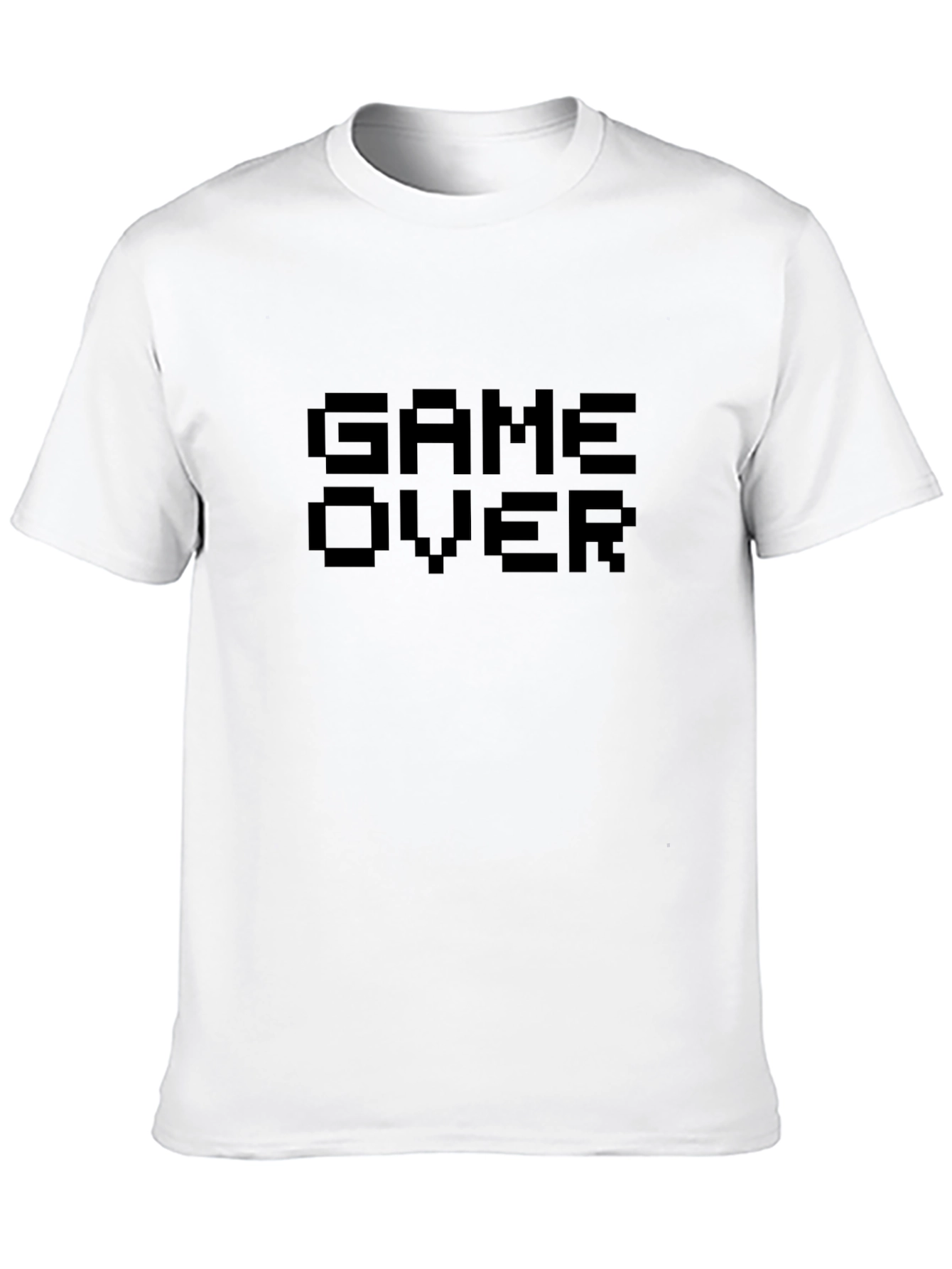 Game Over Pixel Art Graphic Black T-Shirt
