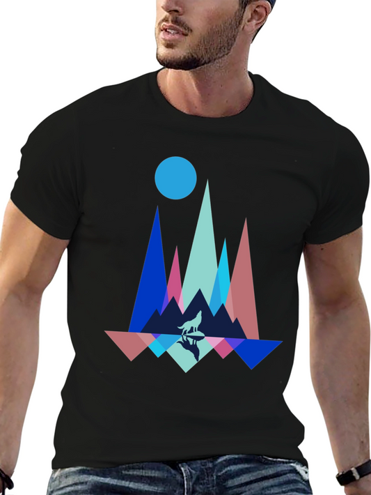 Geometric Wolf Graphic Tee