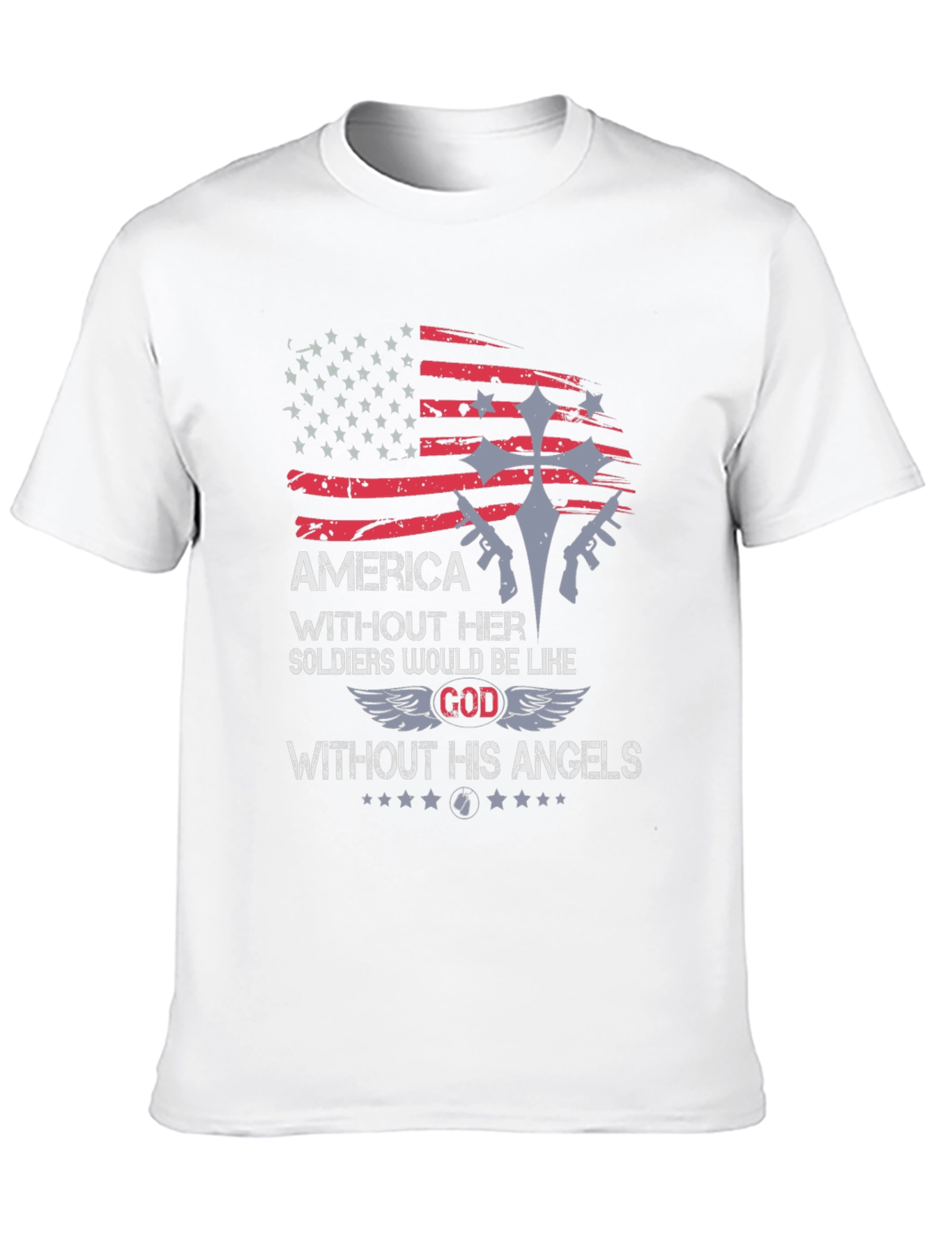 America Soldier God Angels Graphic T-Shirt
