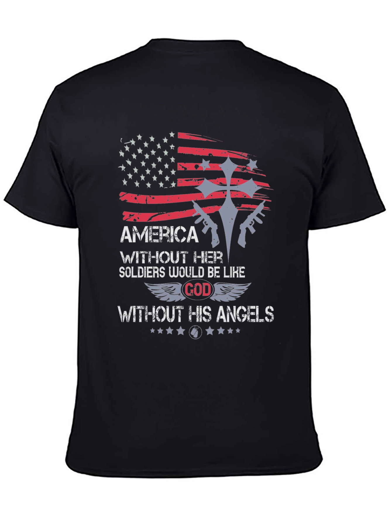 America Soldier God Angels Graphic T-Shirt