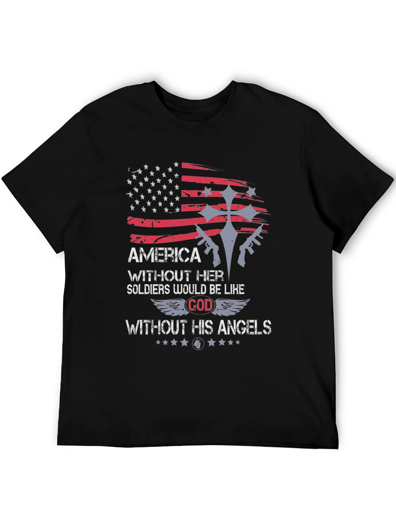America Soldier God Angels Graphic T-Shirt
