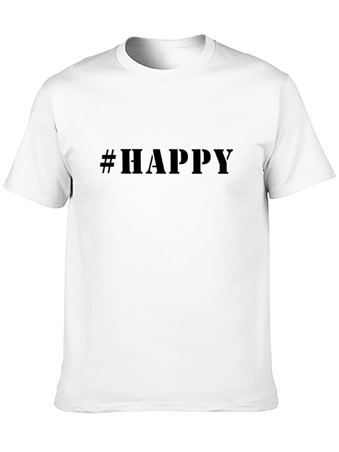 #Happy Graphic Tee - Unisex Black T-Shirt
