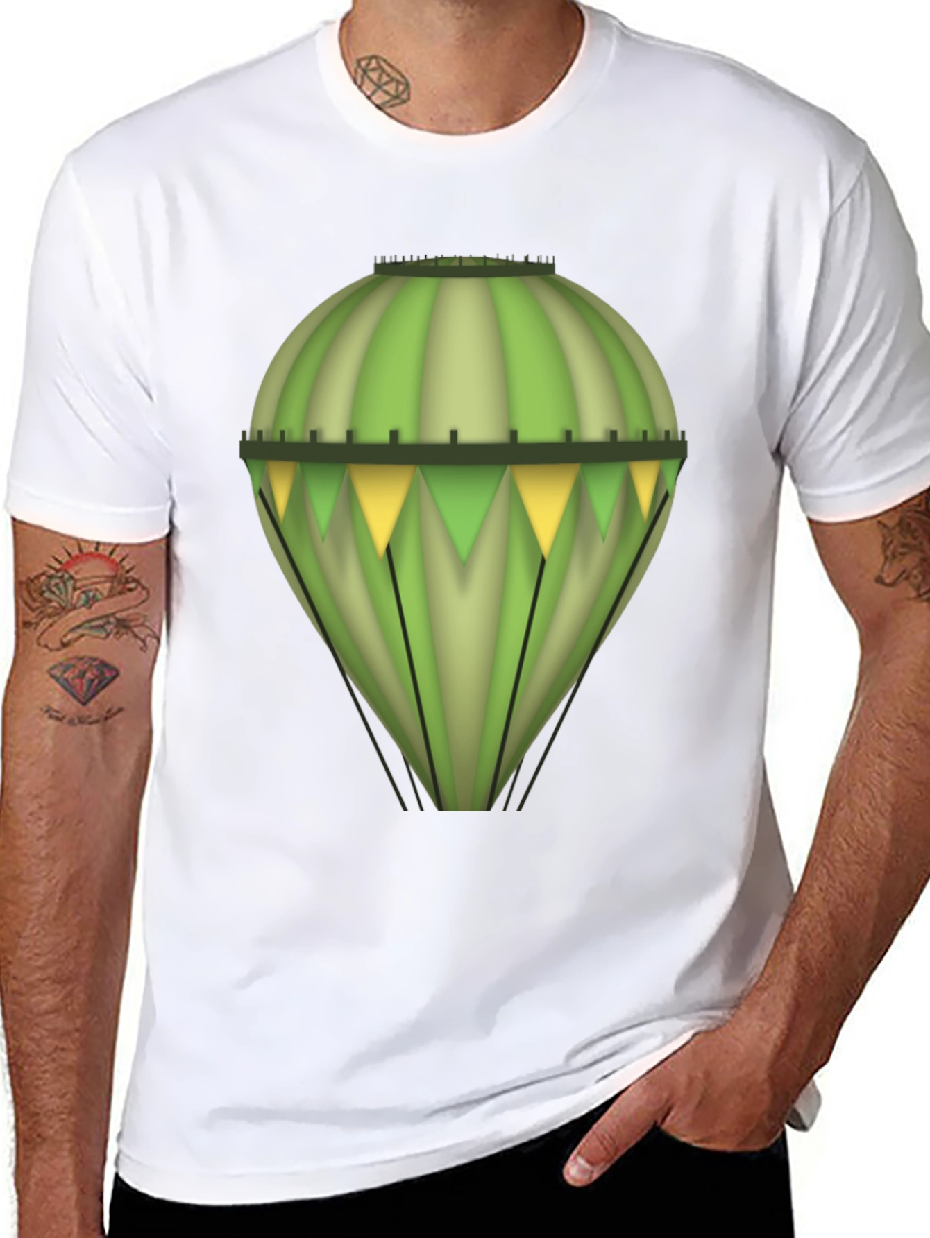 Green Balloon Graphic Tee - Unique Design