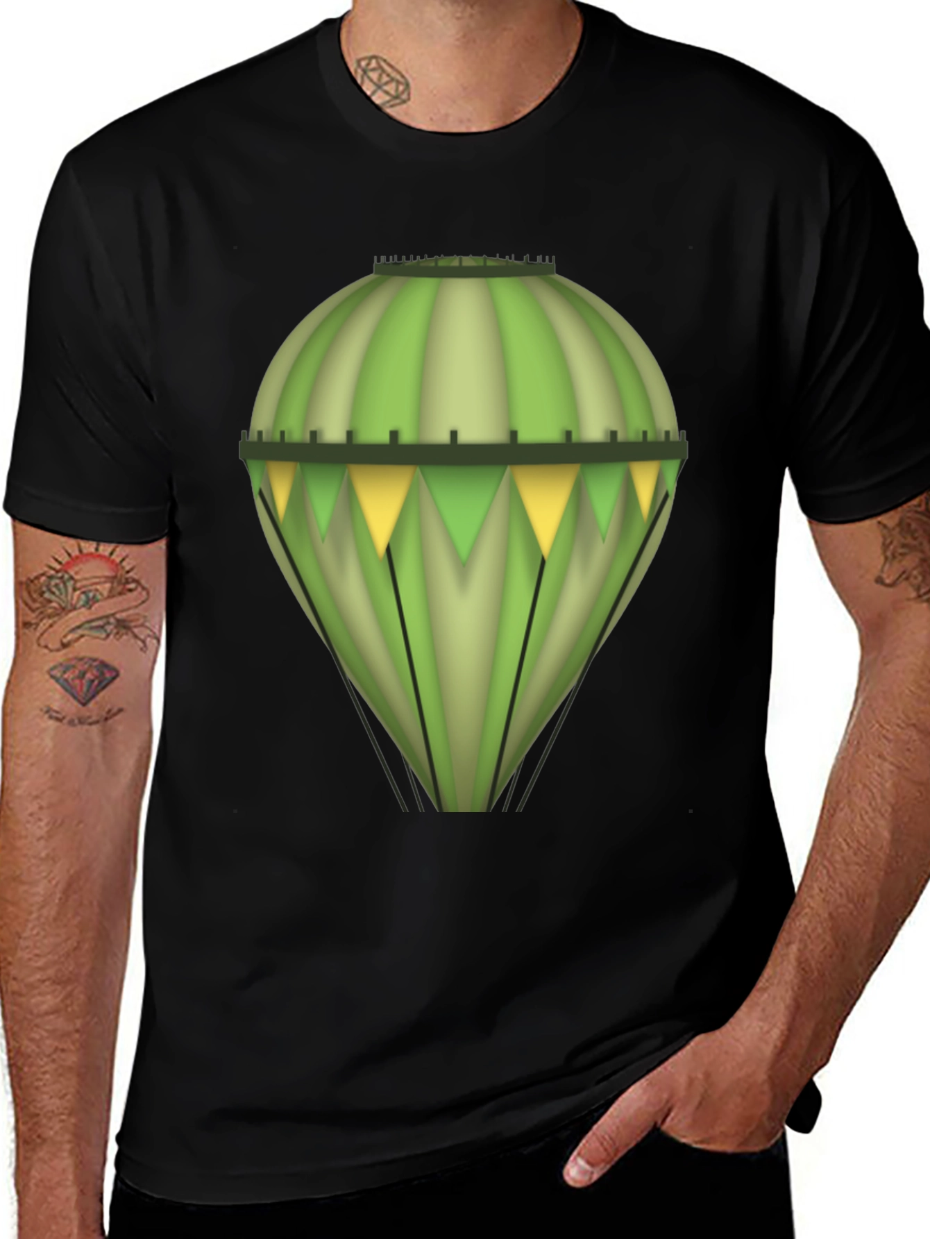 Green Balloon Graphic Tee - Unique Design