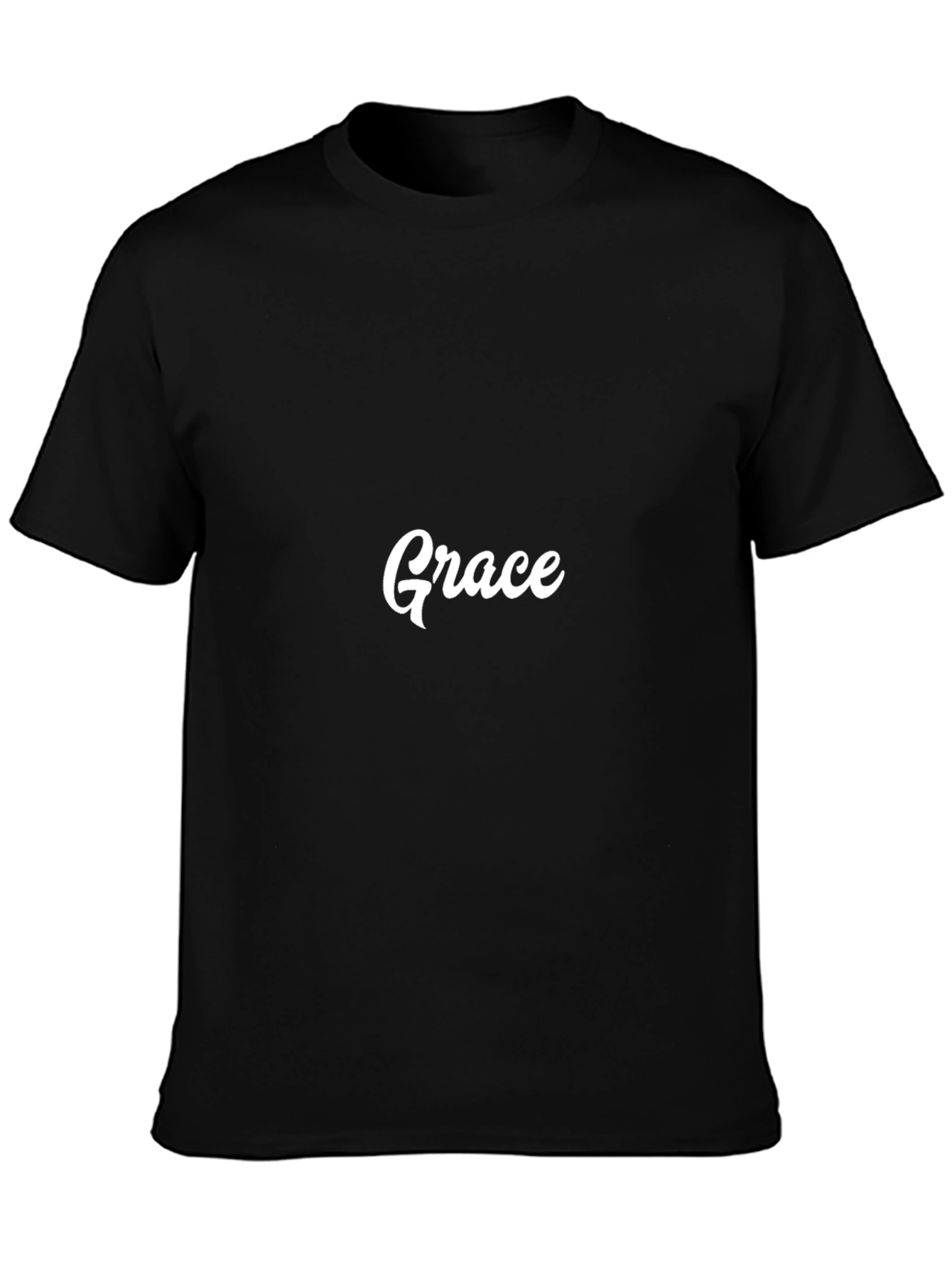 Graceful Black Cotton Tee - Classic Fit