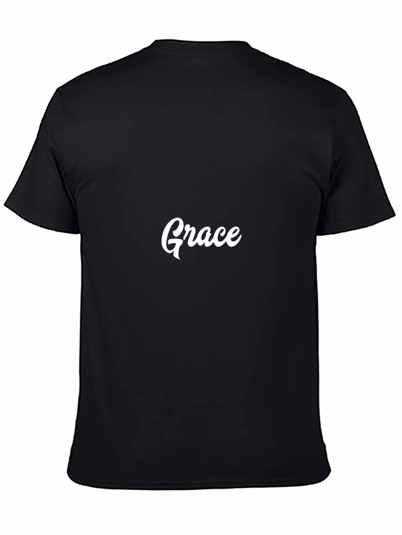 Graceful Black Cotton Tee - Classic Fit