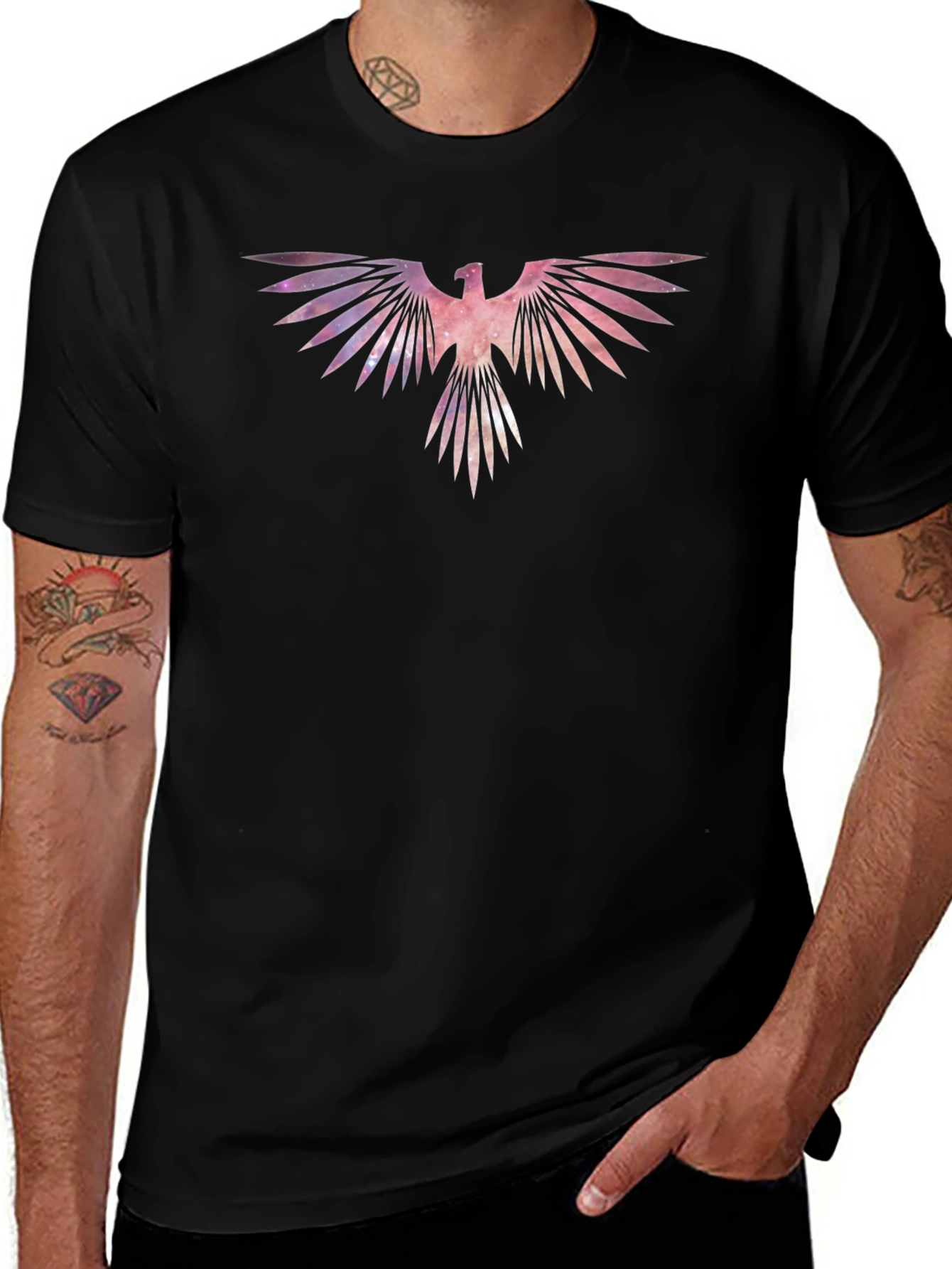 Galaxy Phoenix Graphic Tee - Black T-Shirt