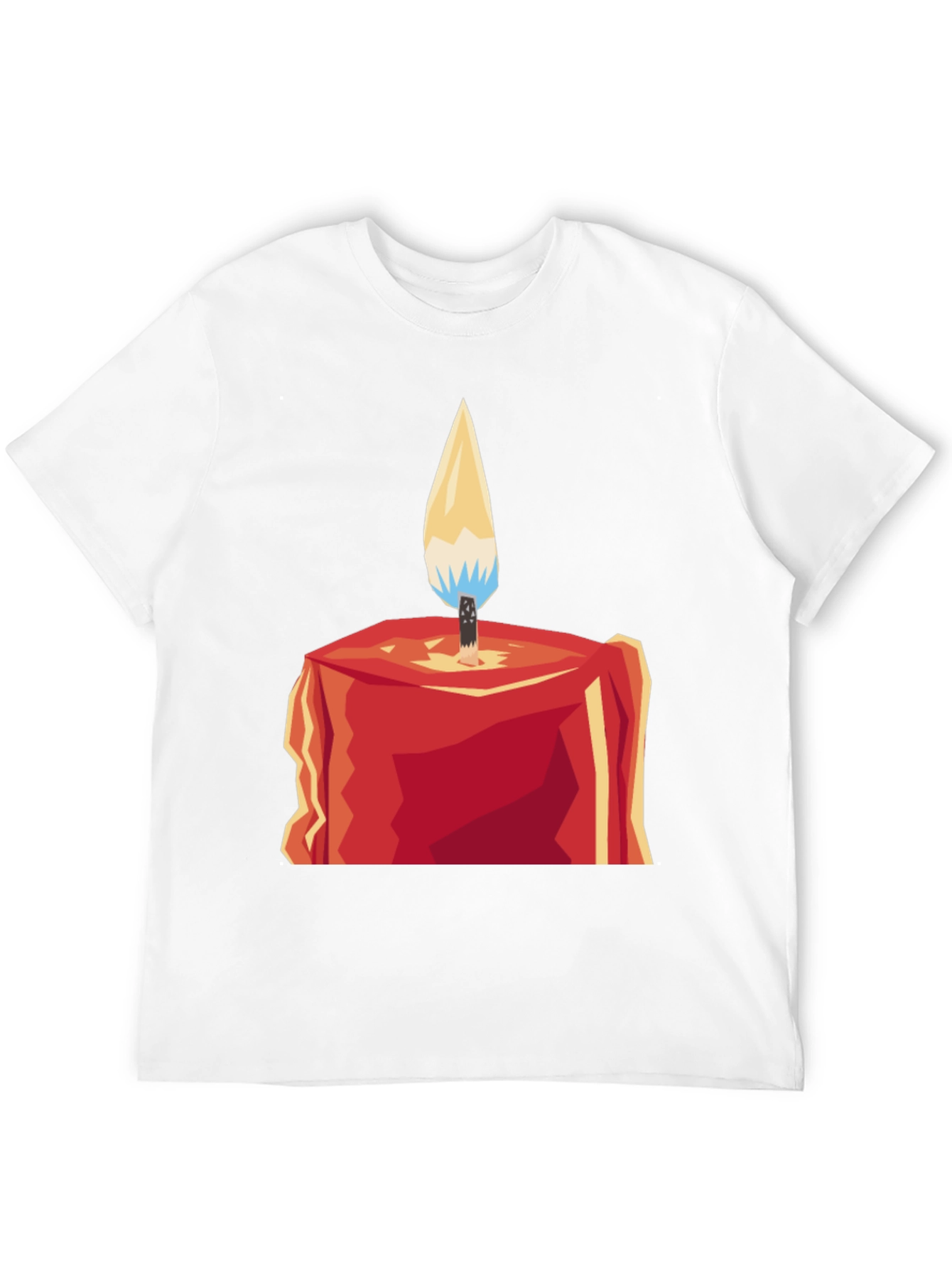 Geometric Candle Graphic Tee - Modern Style