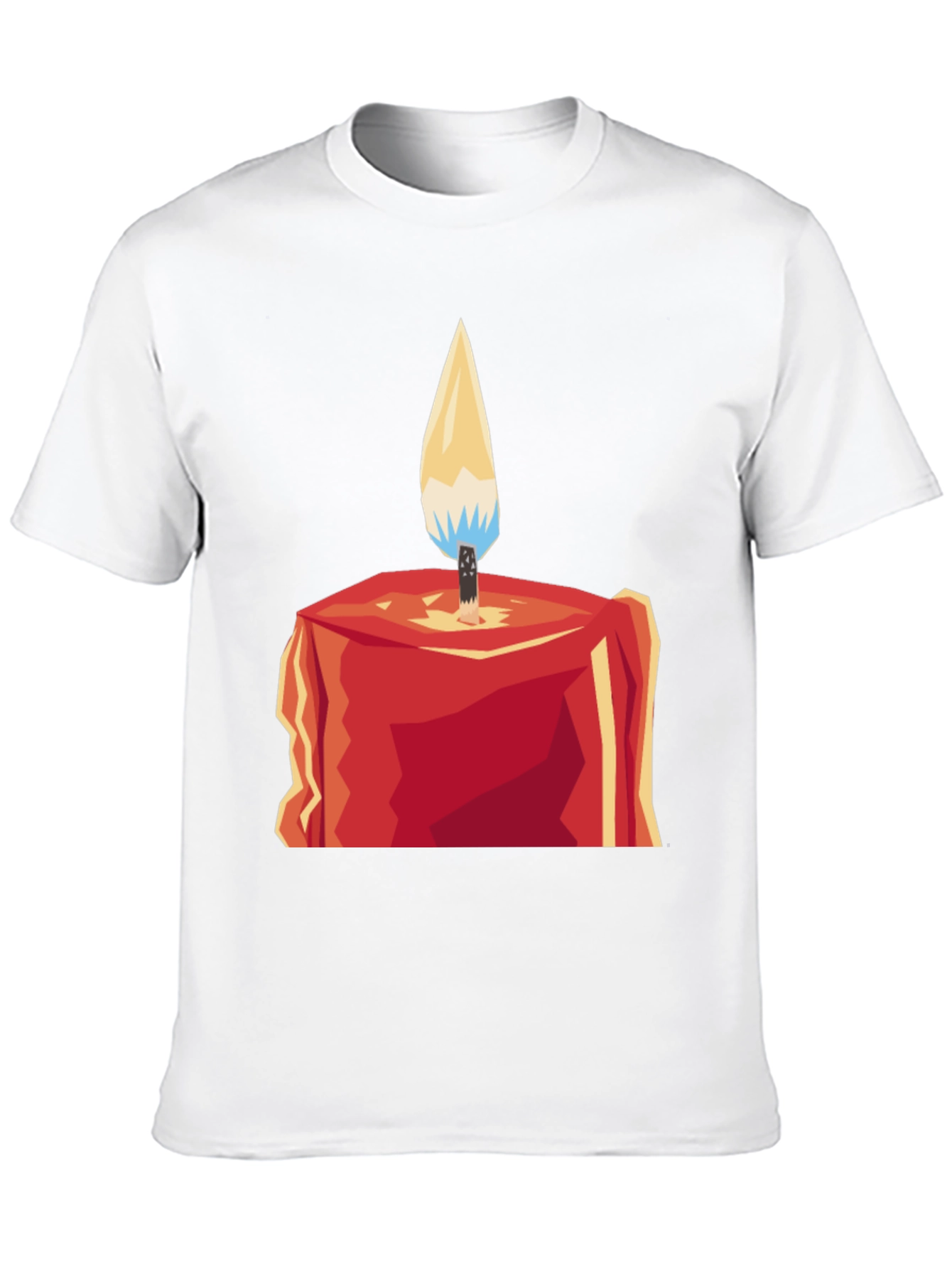 Geometric Candle Graphic Tee - Modern Style