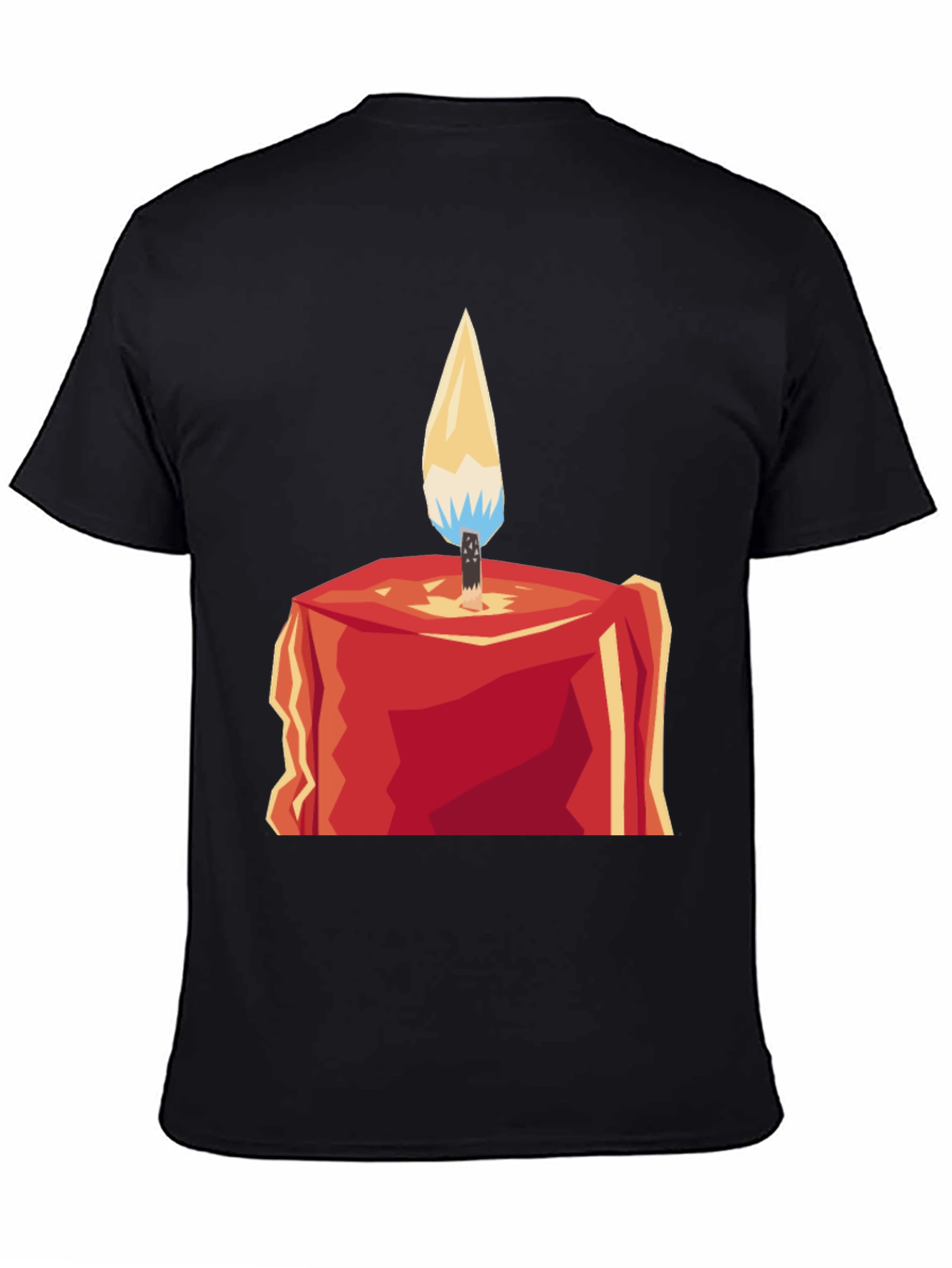 Geometric Candle Graphic Tee - Modern Style