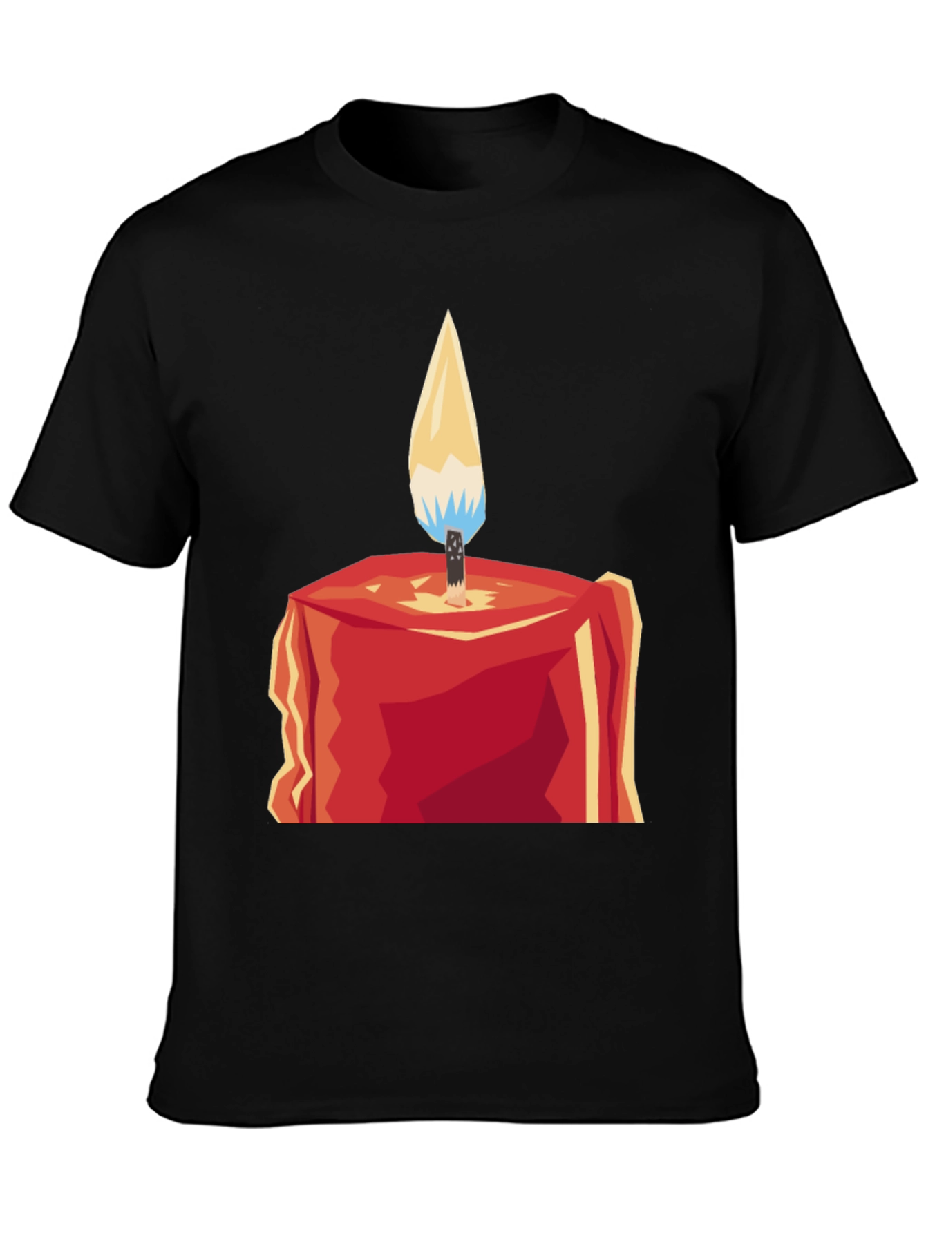 Geometric Candle Graphic Tee - Modern Style