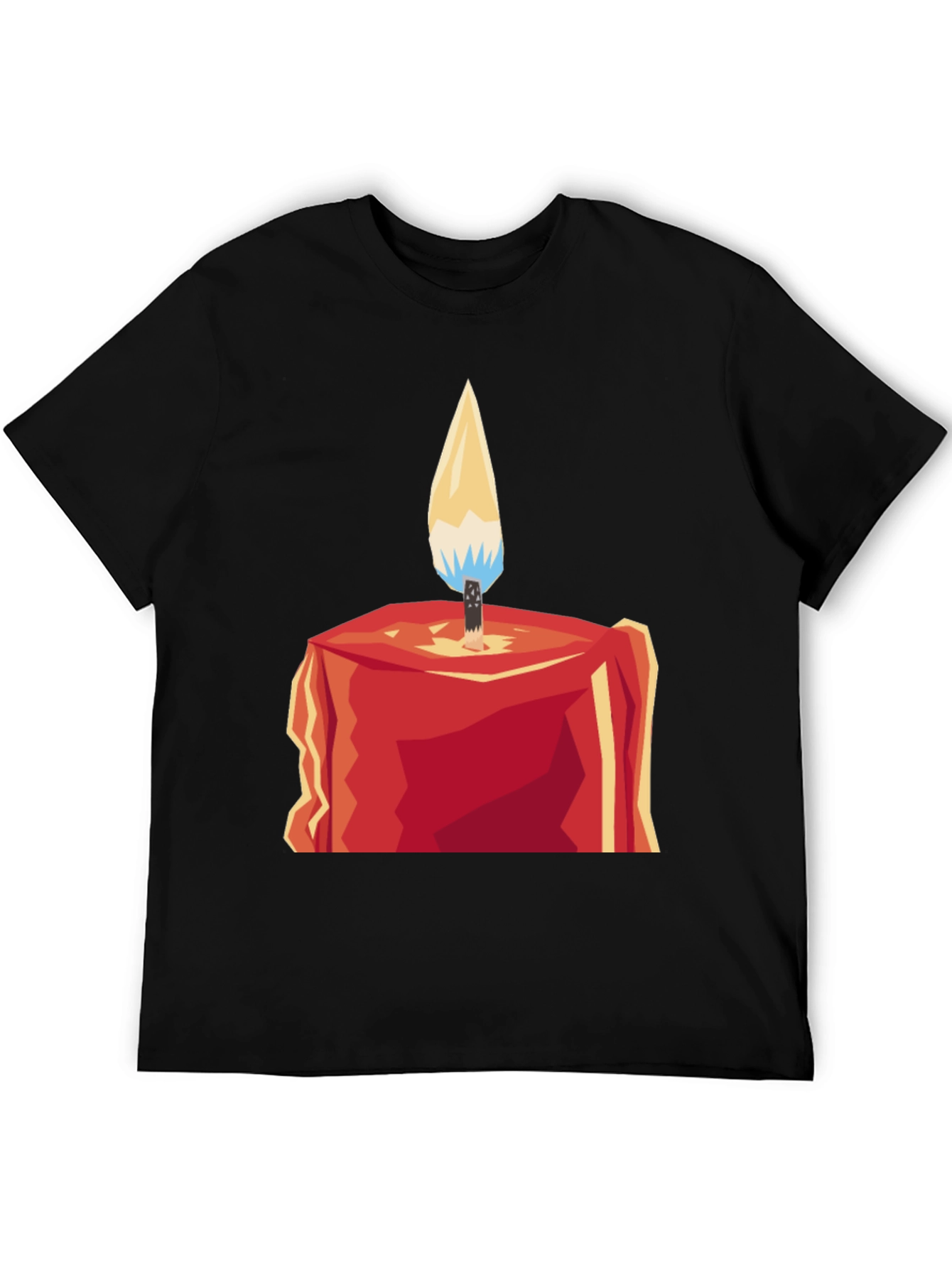 Geometric Candle Graphic Tee - Modern Style