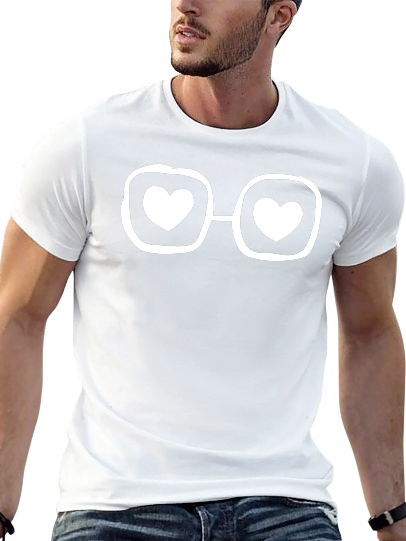 Heart Glasses Graphic Tee - Trendy Unisex T-Shirt