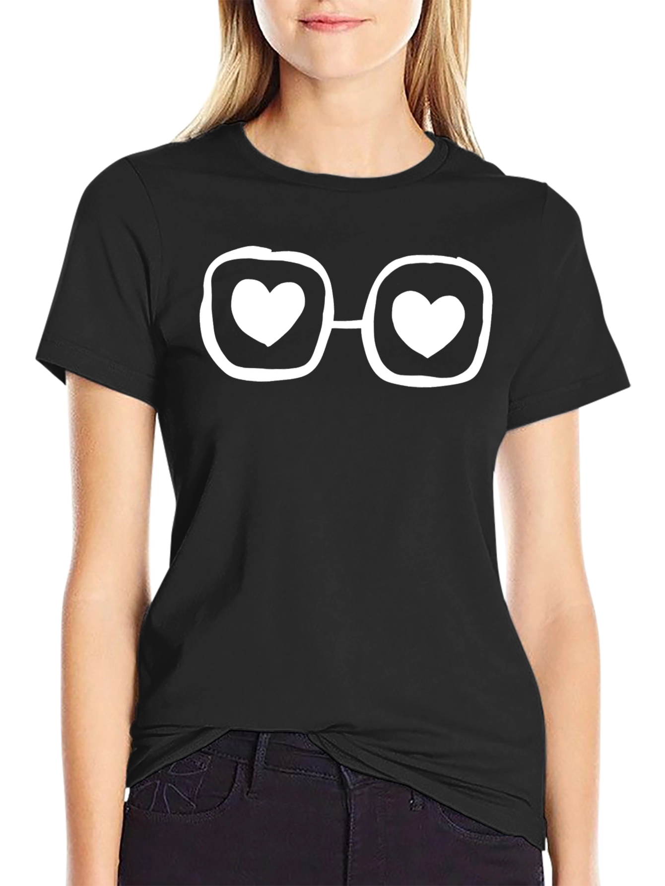 Heart Glasses Graphic Tee - Trendy Unisex T-Shirt
