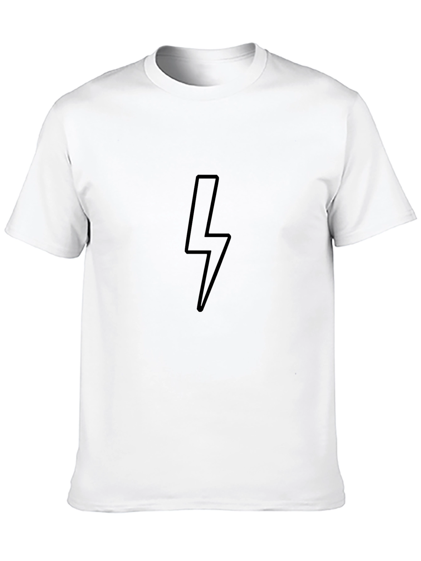 Black T-Shirt with Lightning Bolt Design