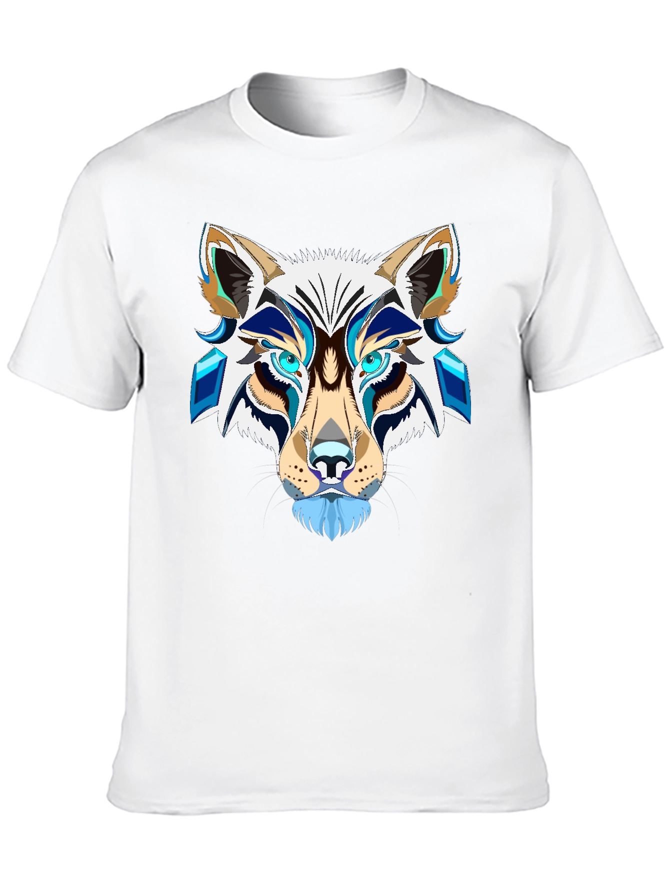 Abstract Wolf Graphic Tee - Mens Black T-Shirt