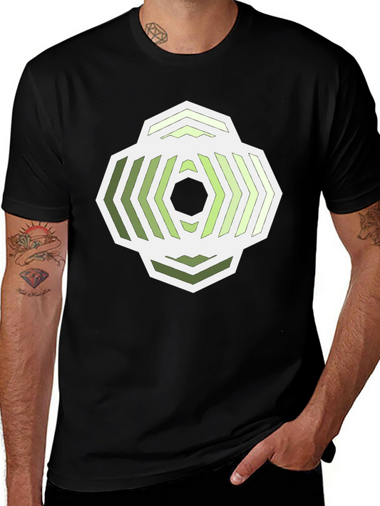 Geometric Pattern Black T-Shirt - Modern Style