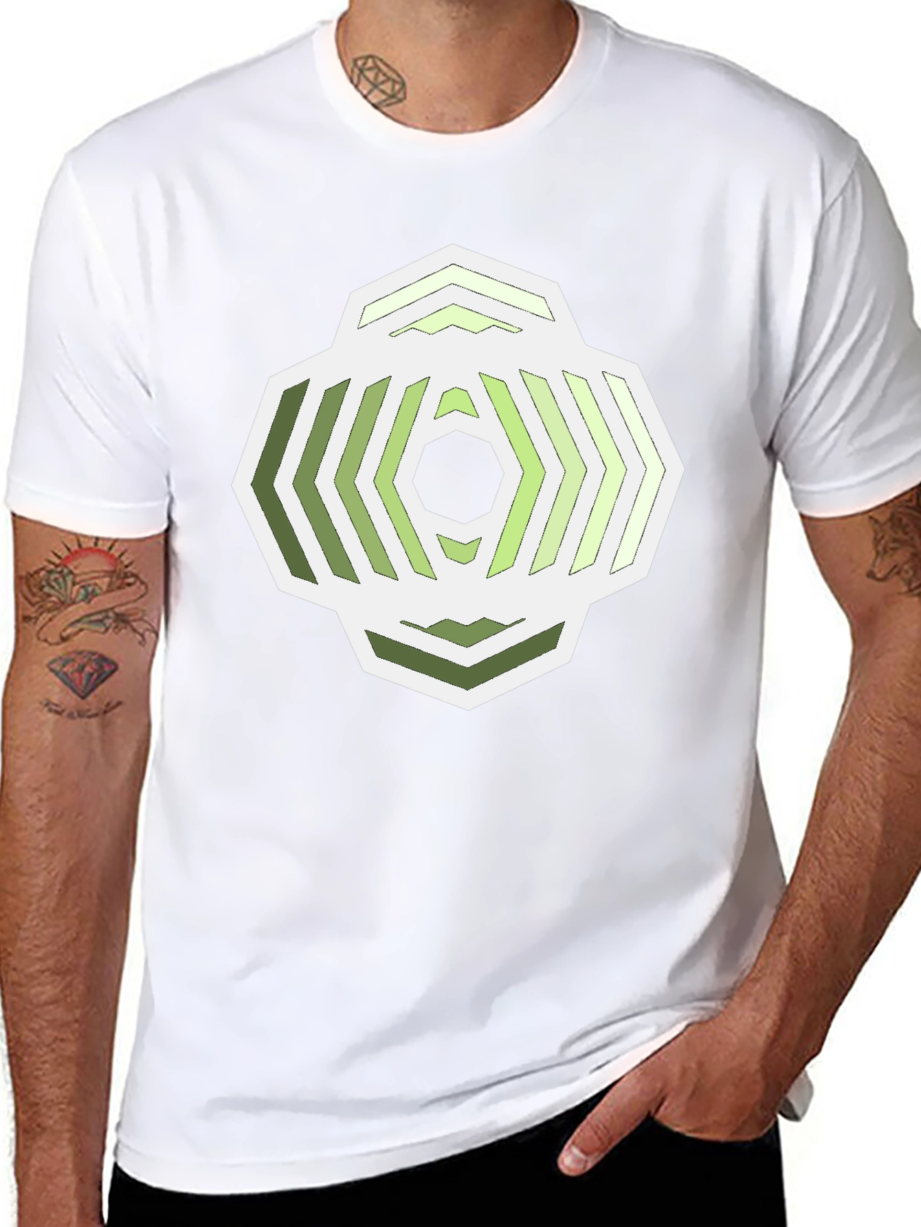Geometric Pattern Black T-Shirt - Modern Style