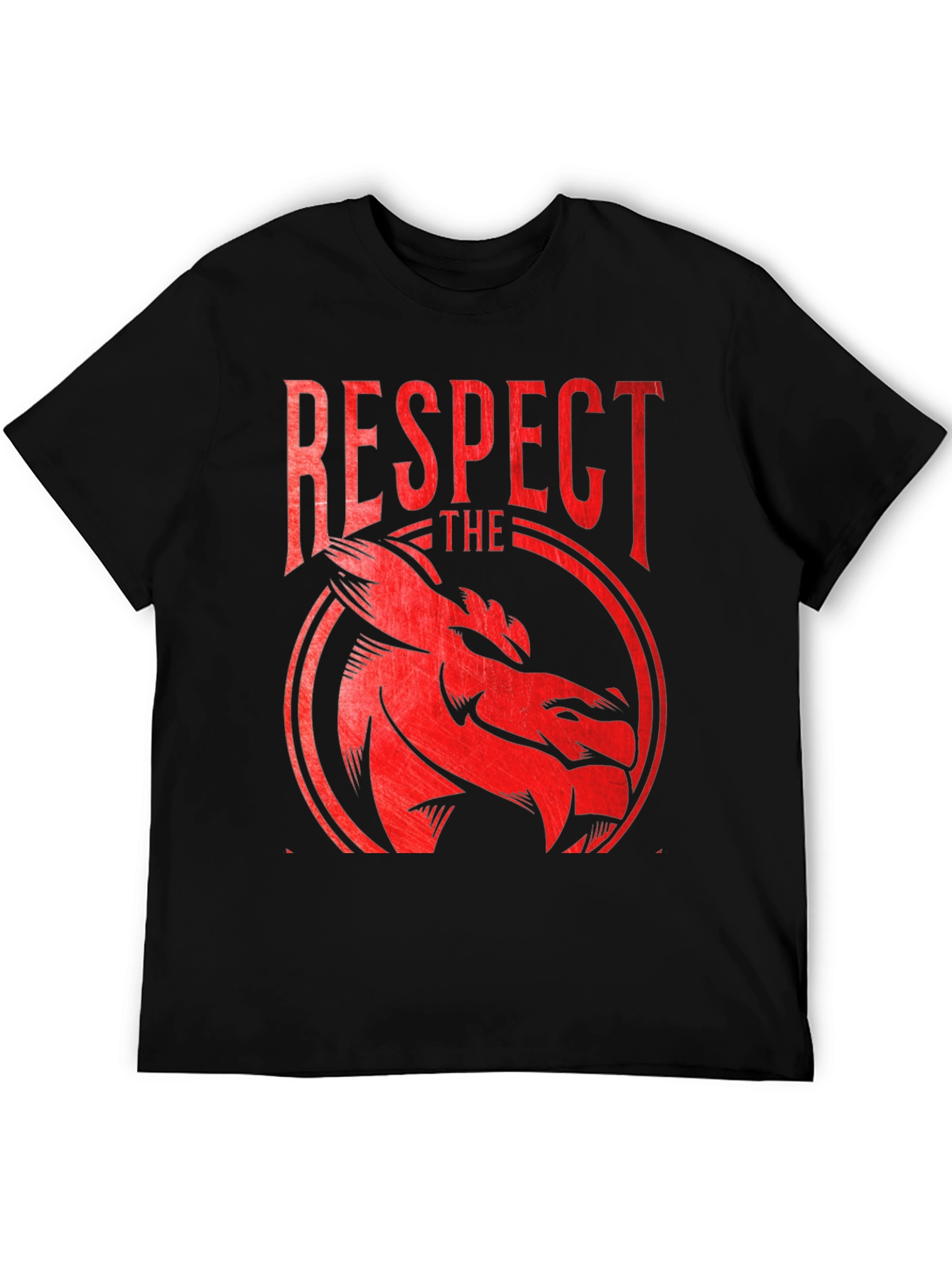 Respect the Dragon Graphic Tee - Black Cotton