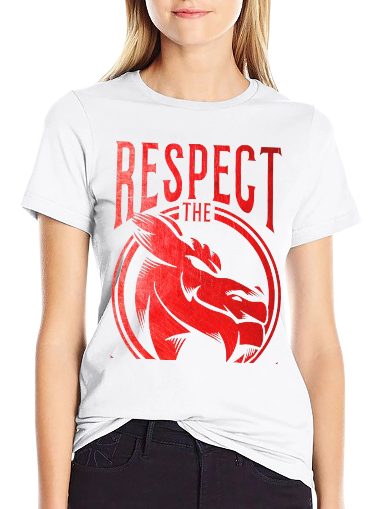 Respect the Dragon Graphic Tee - Black Cotton