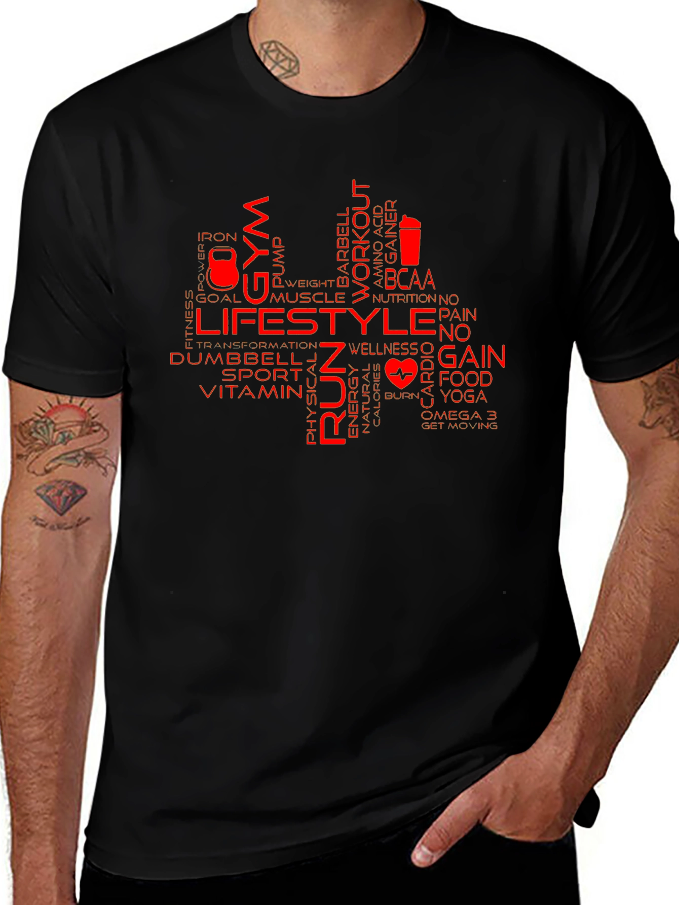 Gym & Fitness Word Art T-Shirt