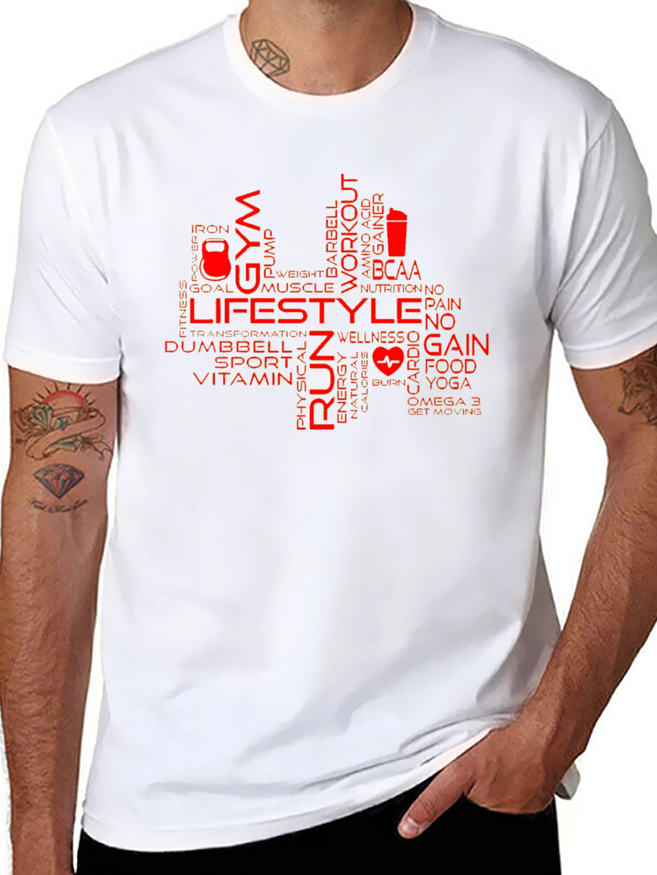 Gym & Fitness Word Art T-Shirt