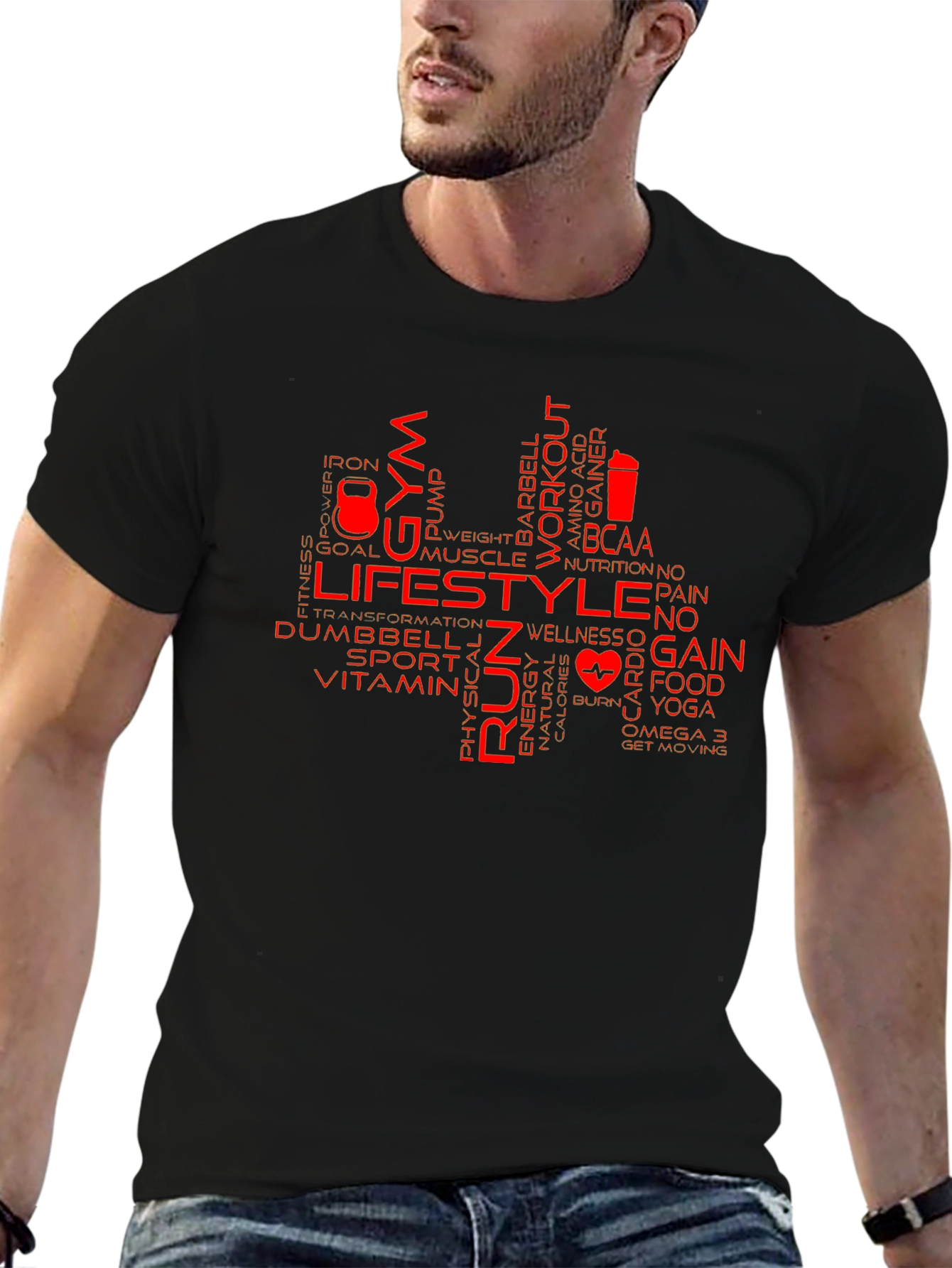 Gym & Fitness Word Art T-Shirt