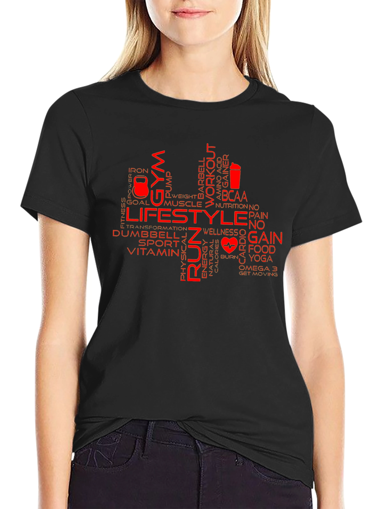 Gym & Fitness Word Art T-Shirt
