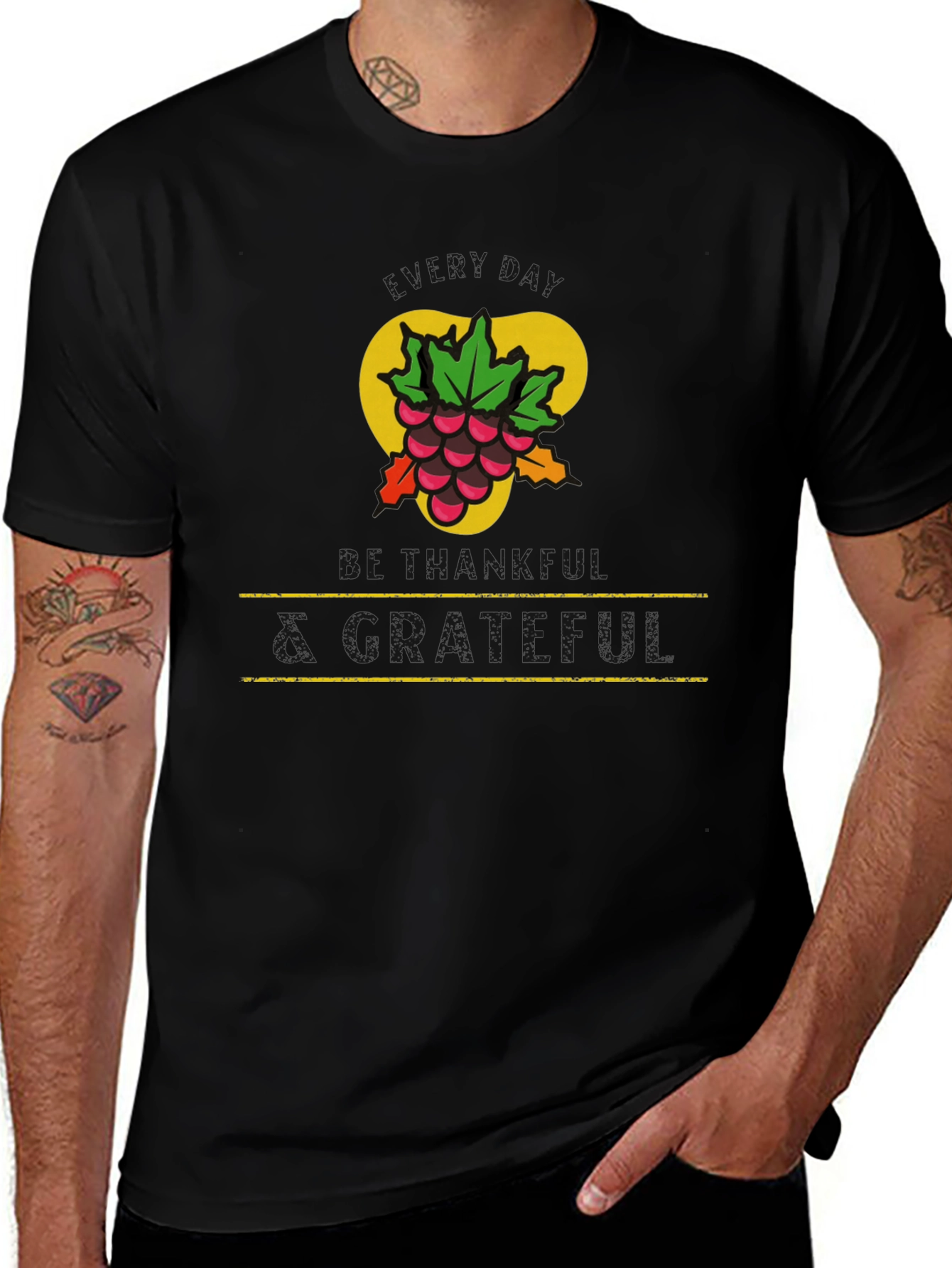 Grape Cluster Graphic Tee - Black