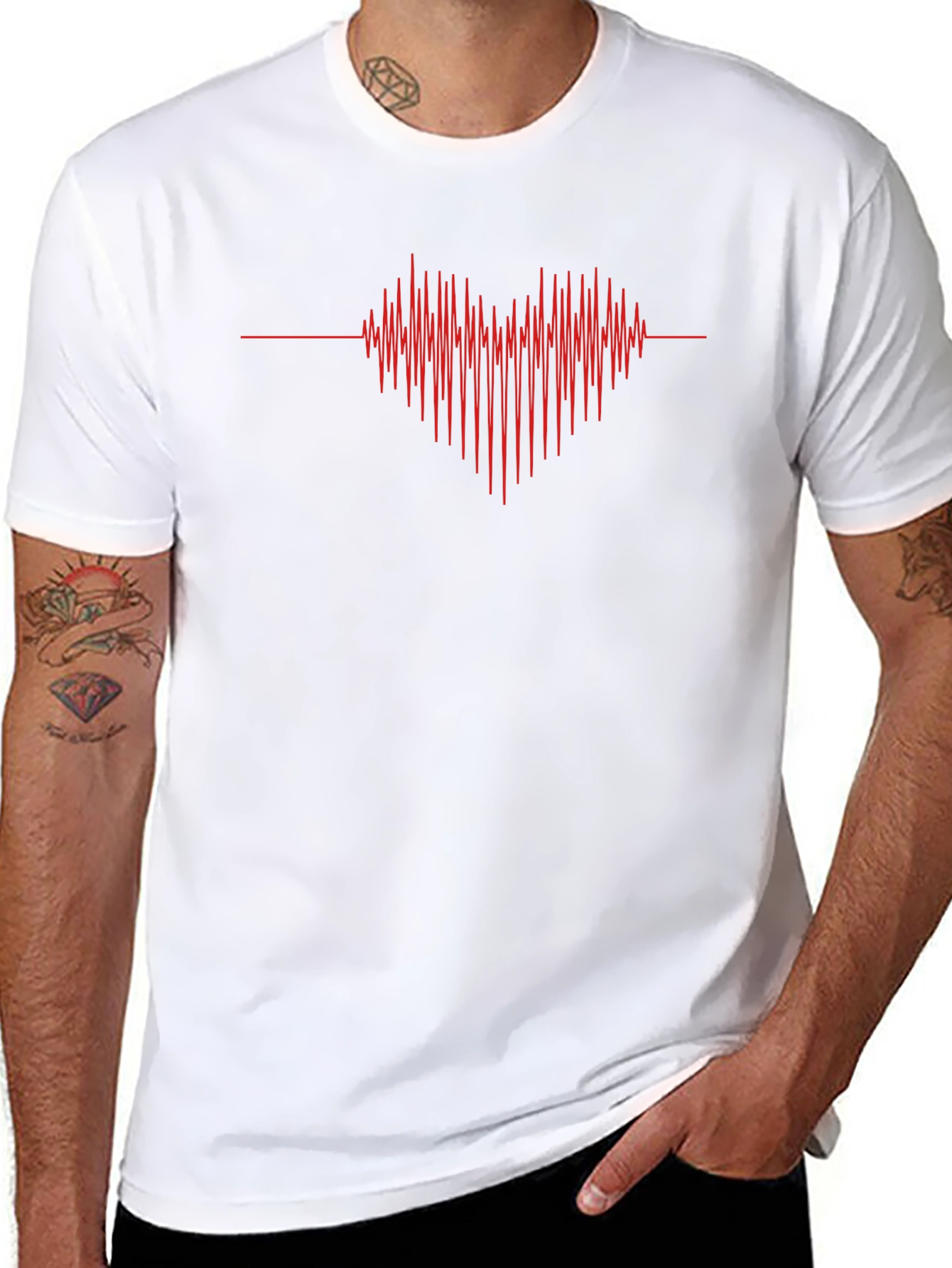 Heartbeat Love Black T-Shirt