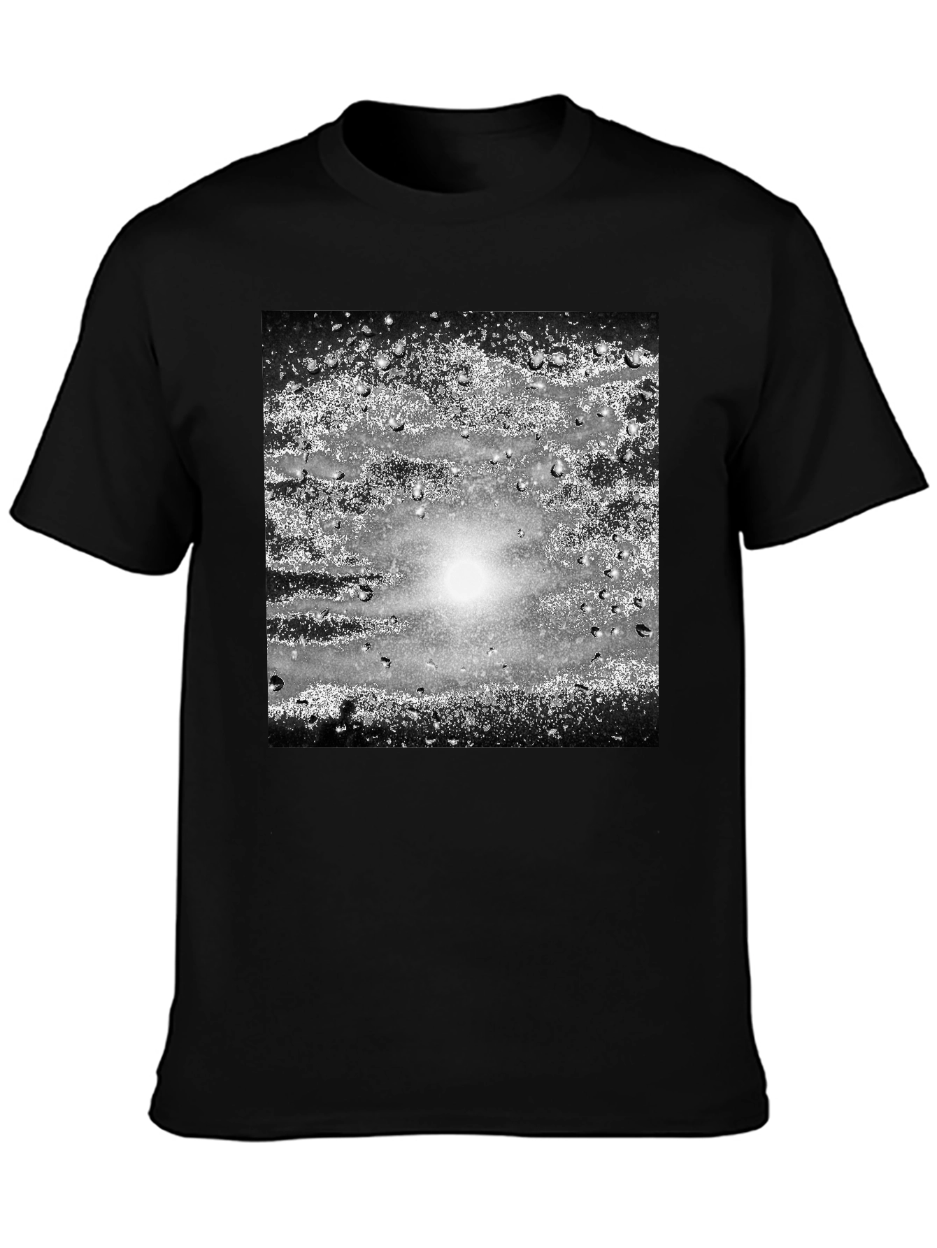 Abstract Graphic Print Black Crew Neck T-Shirt