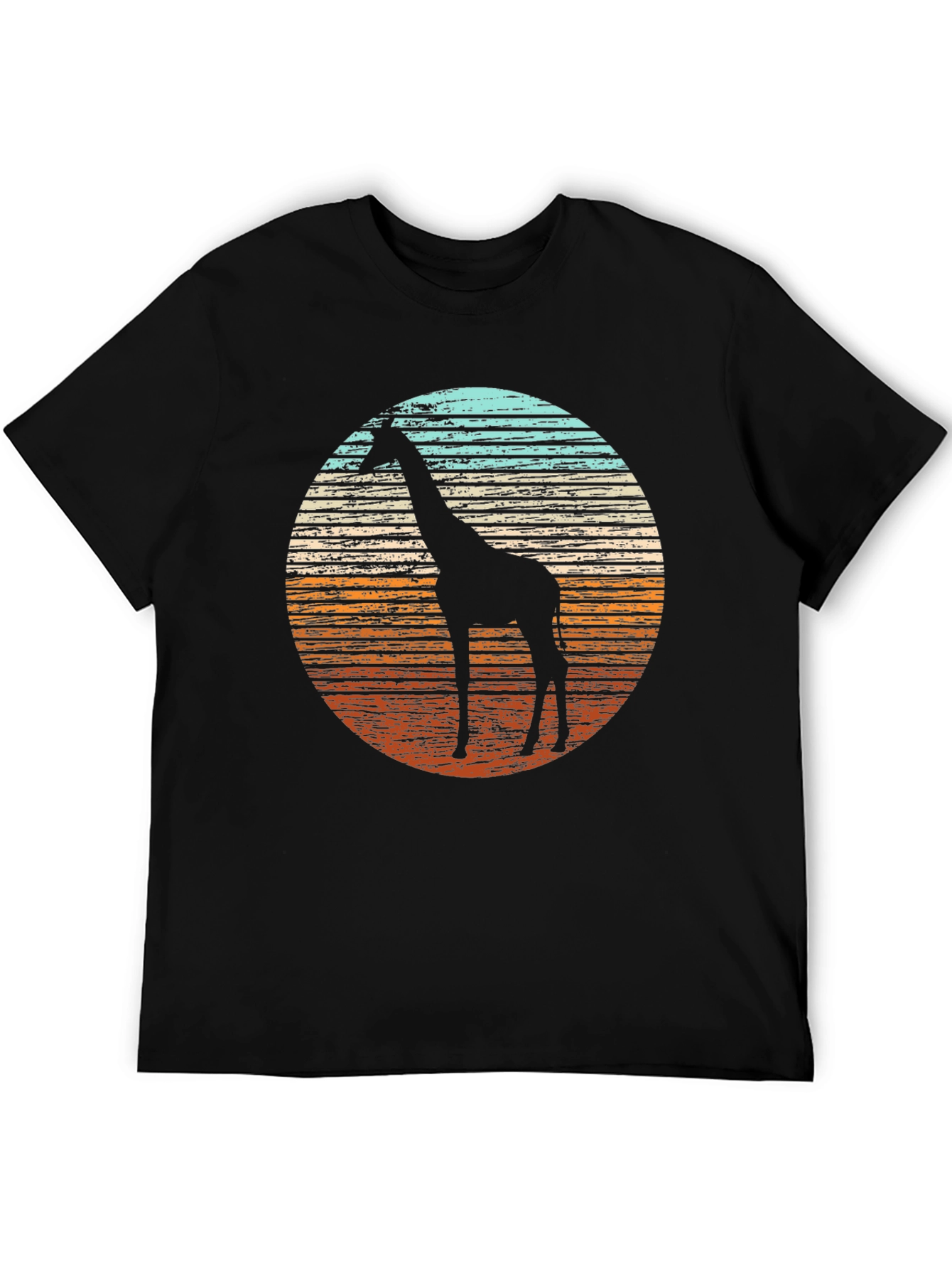 Giraffe Silhouette Sunset Graphic Tee