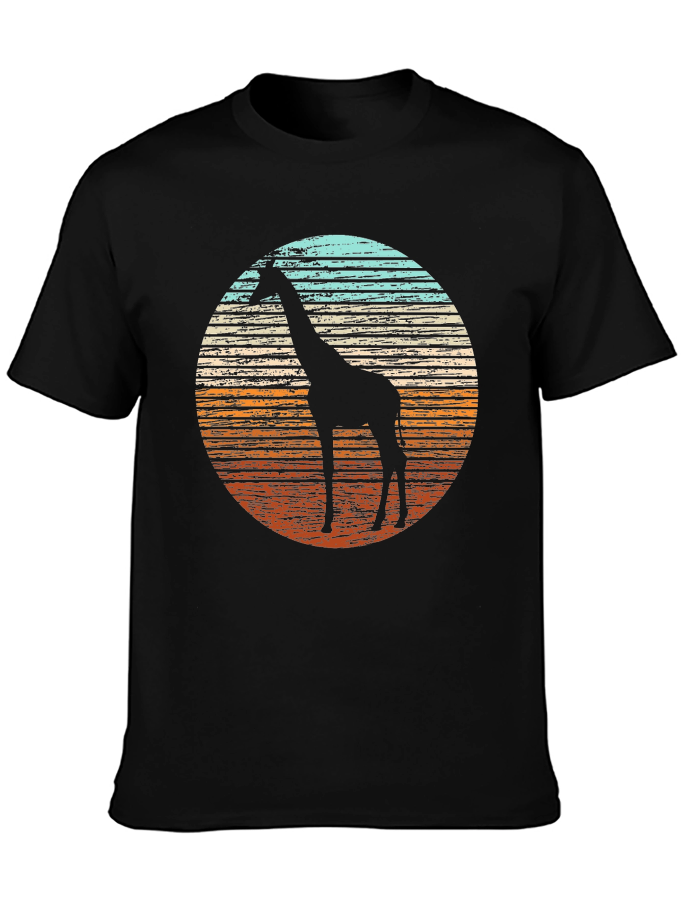 Giraffe Silhouette Sunset Graphic Tee