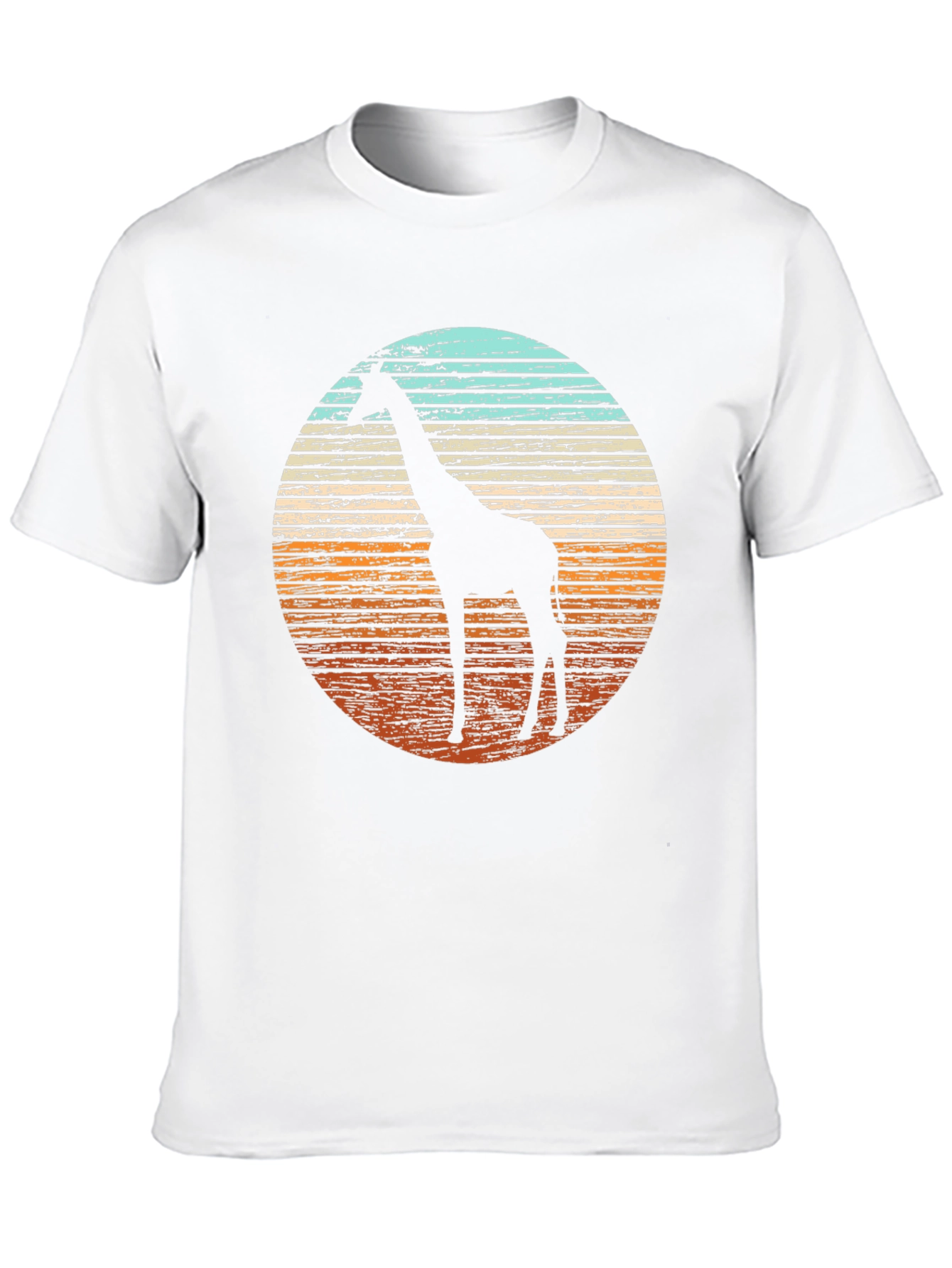 Giraffe Silhouette Sunset Graphic Tee