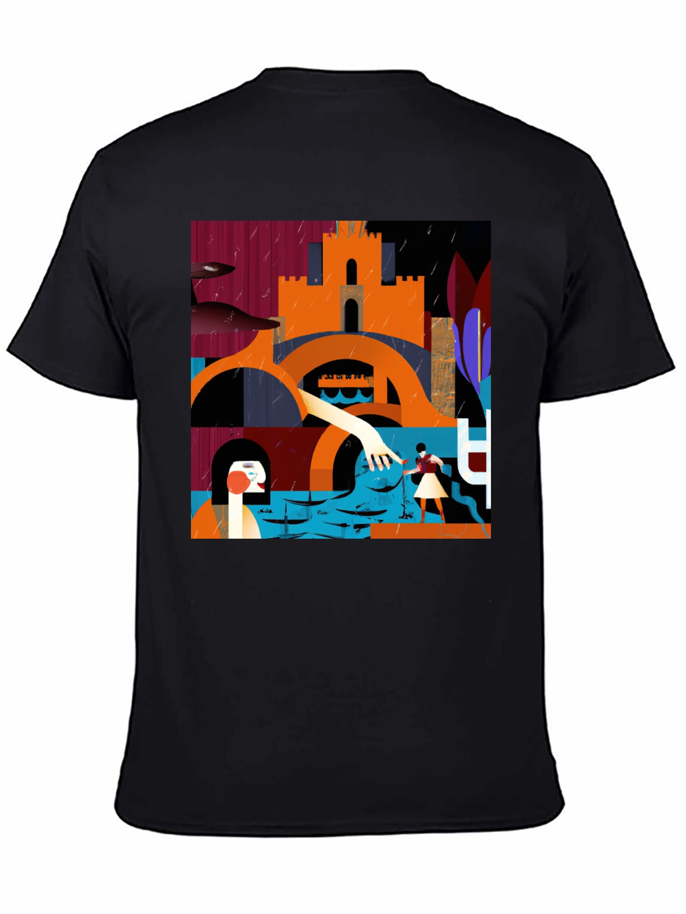 Abstract Art Graphic Print Crew Neck Tee