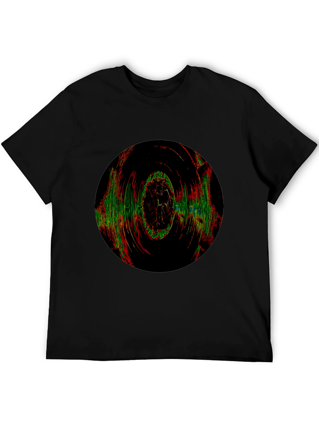 Abstract Circle Graphic Print Black T-Shirt