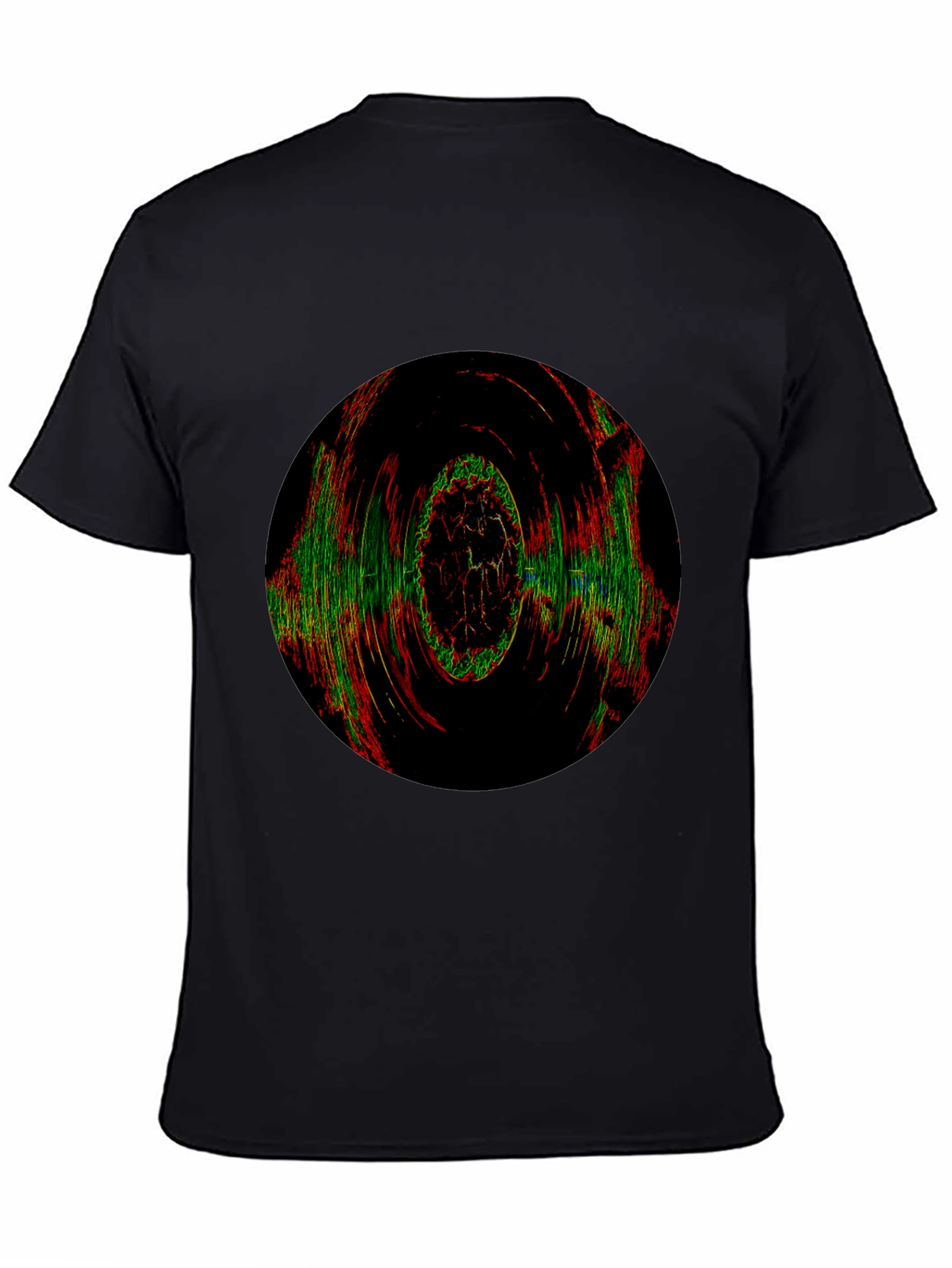 Abstract Circle Graphic Print Black T-Shirt
