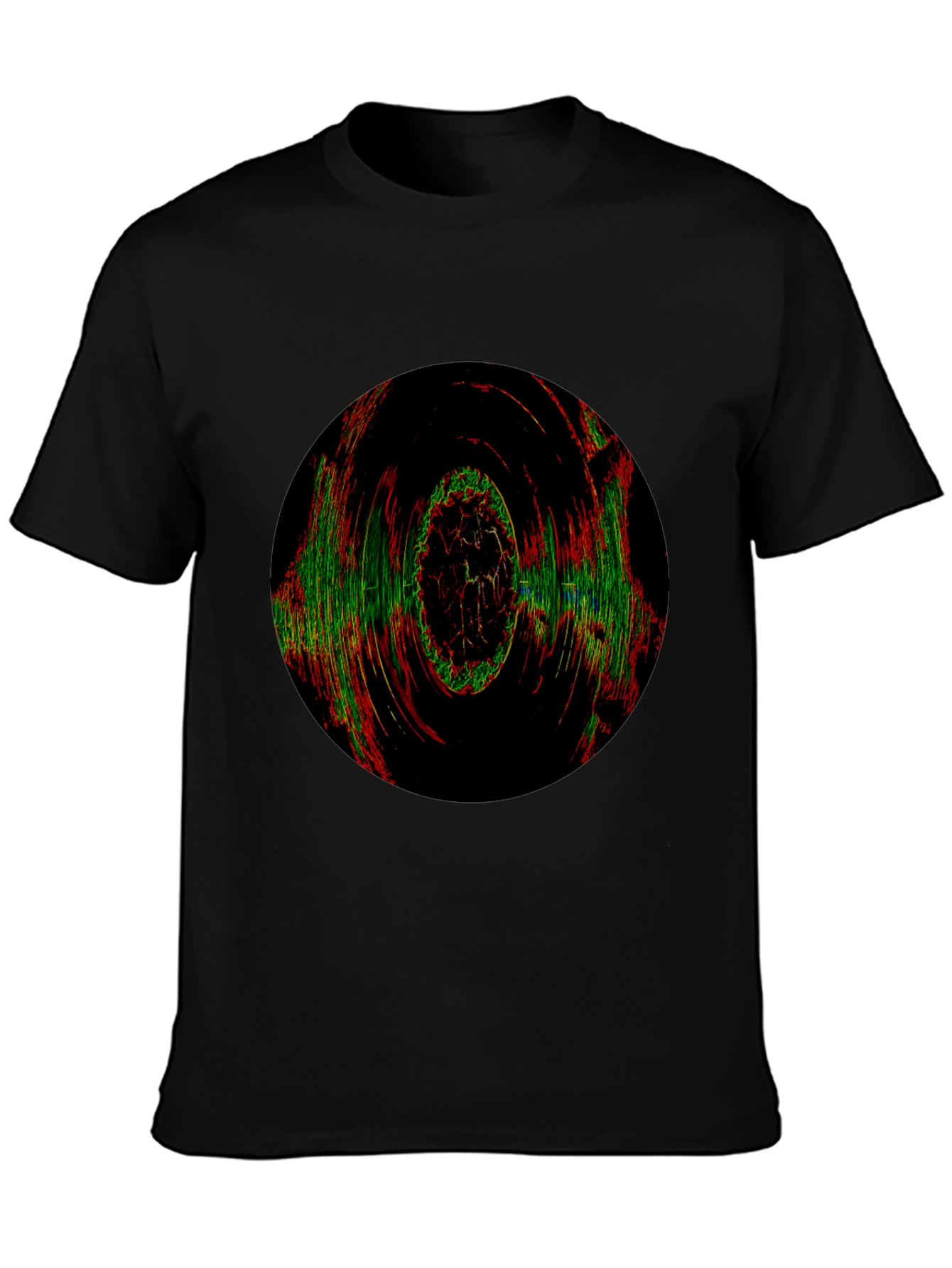 Abstract Circle Graphic Print Black T-Shirt