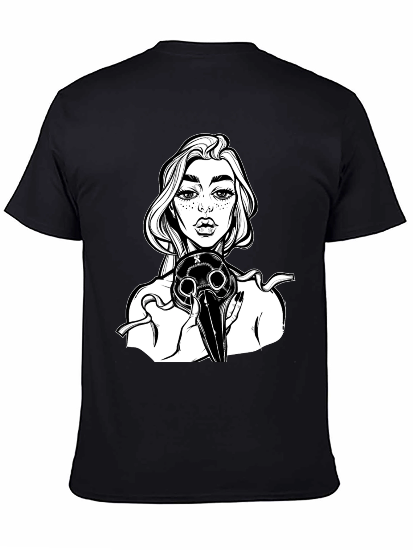 Gothic Plague Doctor Graphic Tee - Black