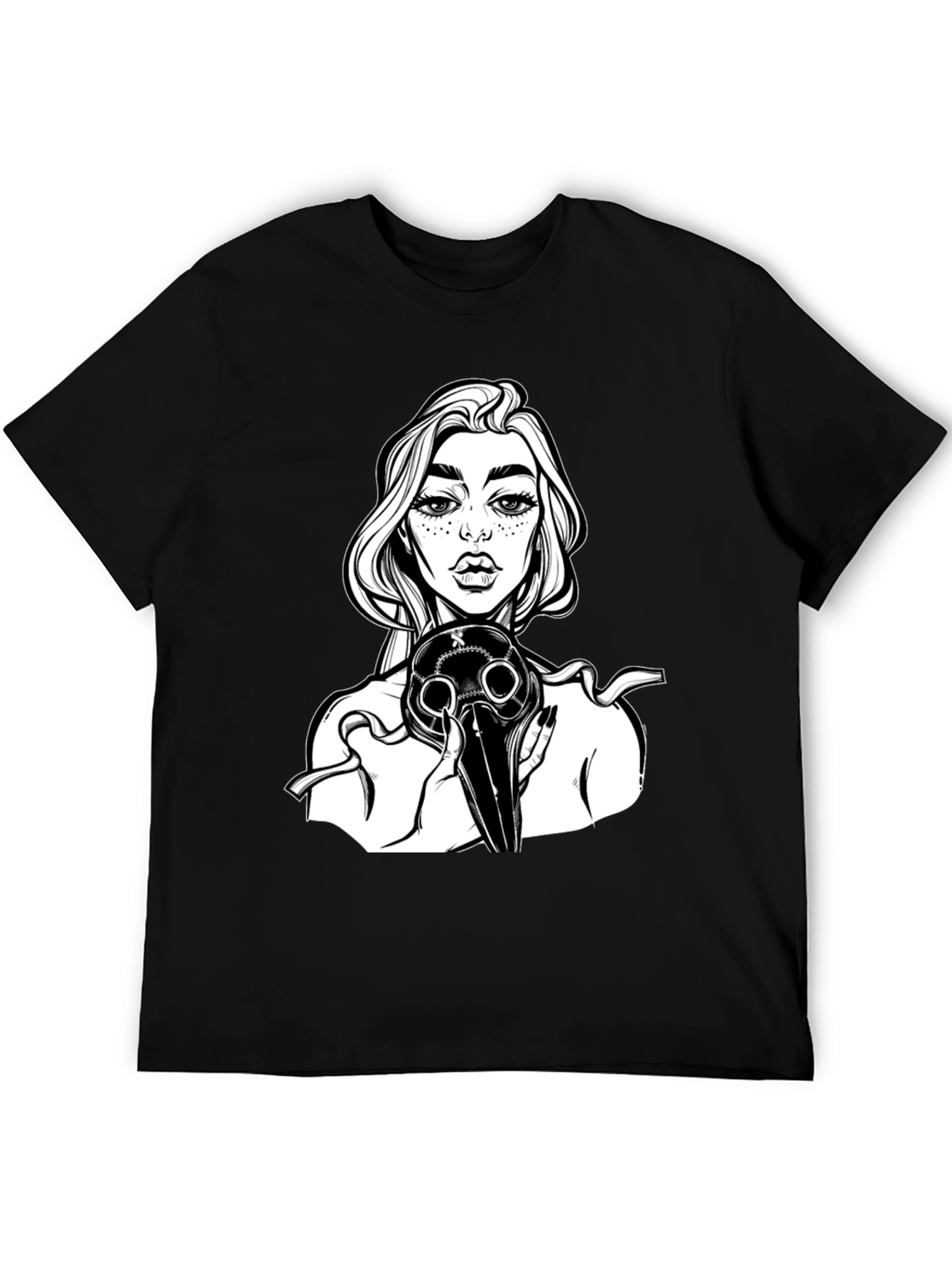 Gothic Plague Doctor Graphic Tee - Black