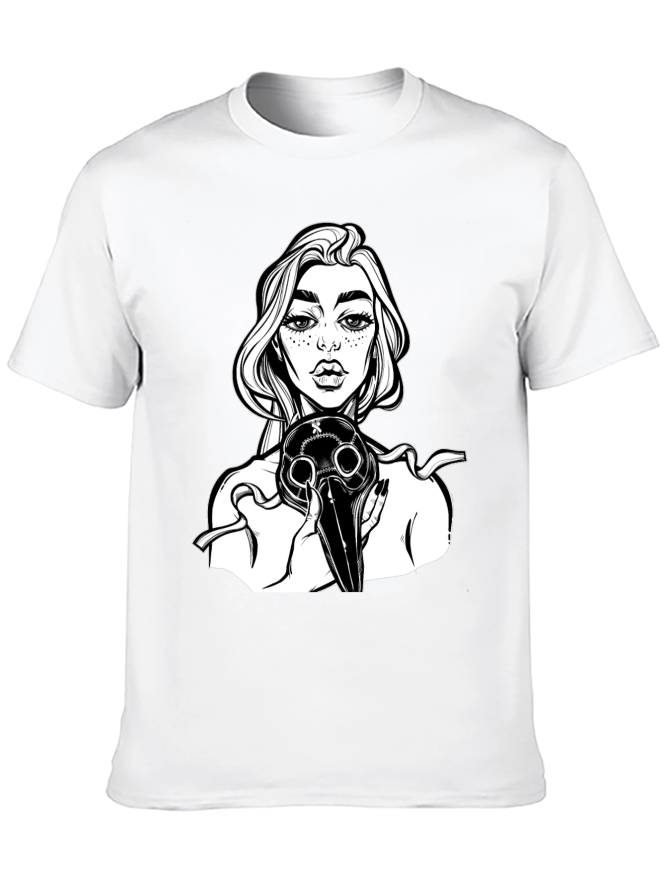 Gothic Plague Doctor Graphic Tee - Black