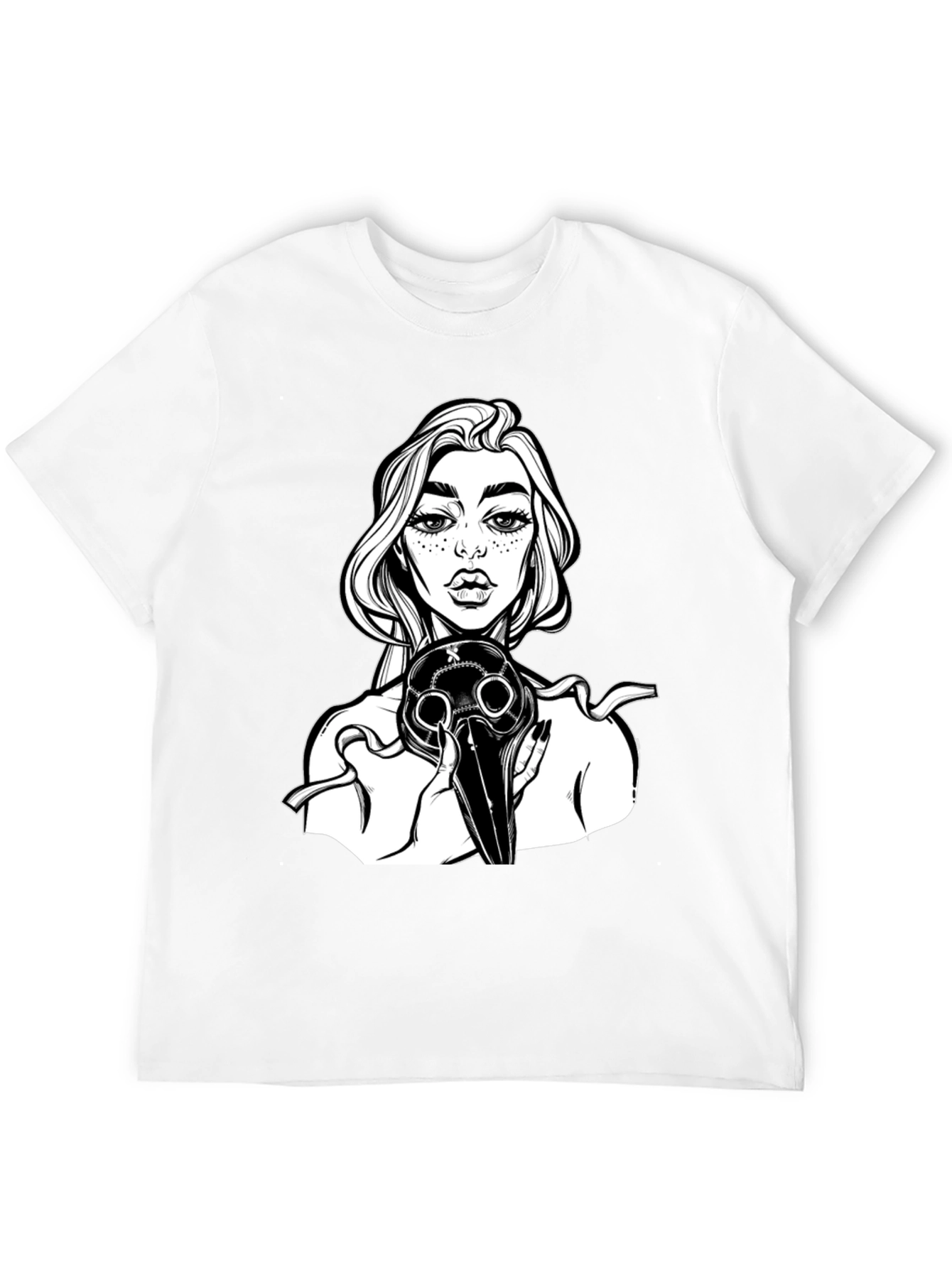 Gothic Plague Doctor Graphic Tee - Black